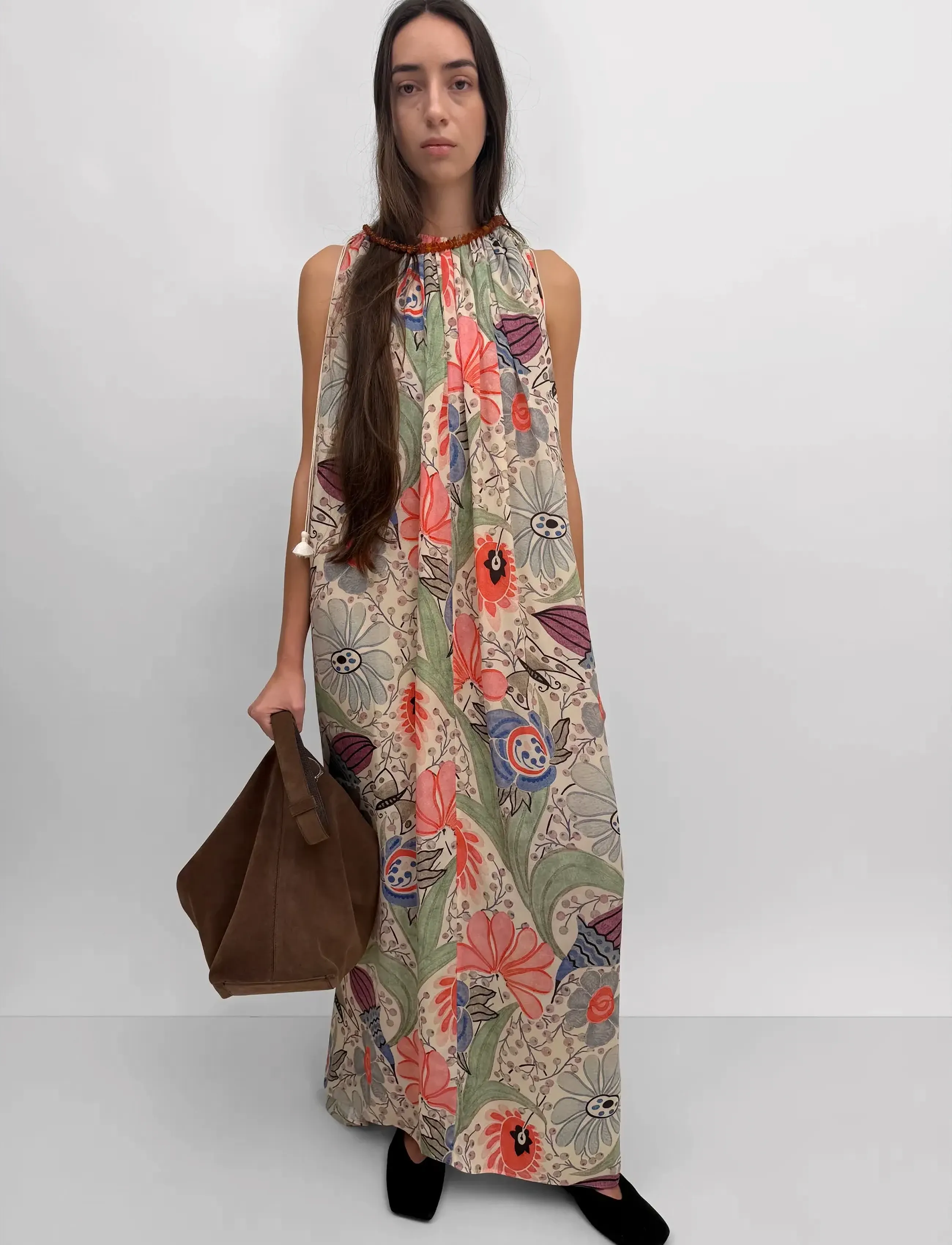 RODEBJER Rodebjer Lobelia Ducharne, XS, Khaki green, Kjoler > Maxikjole, Dame