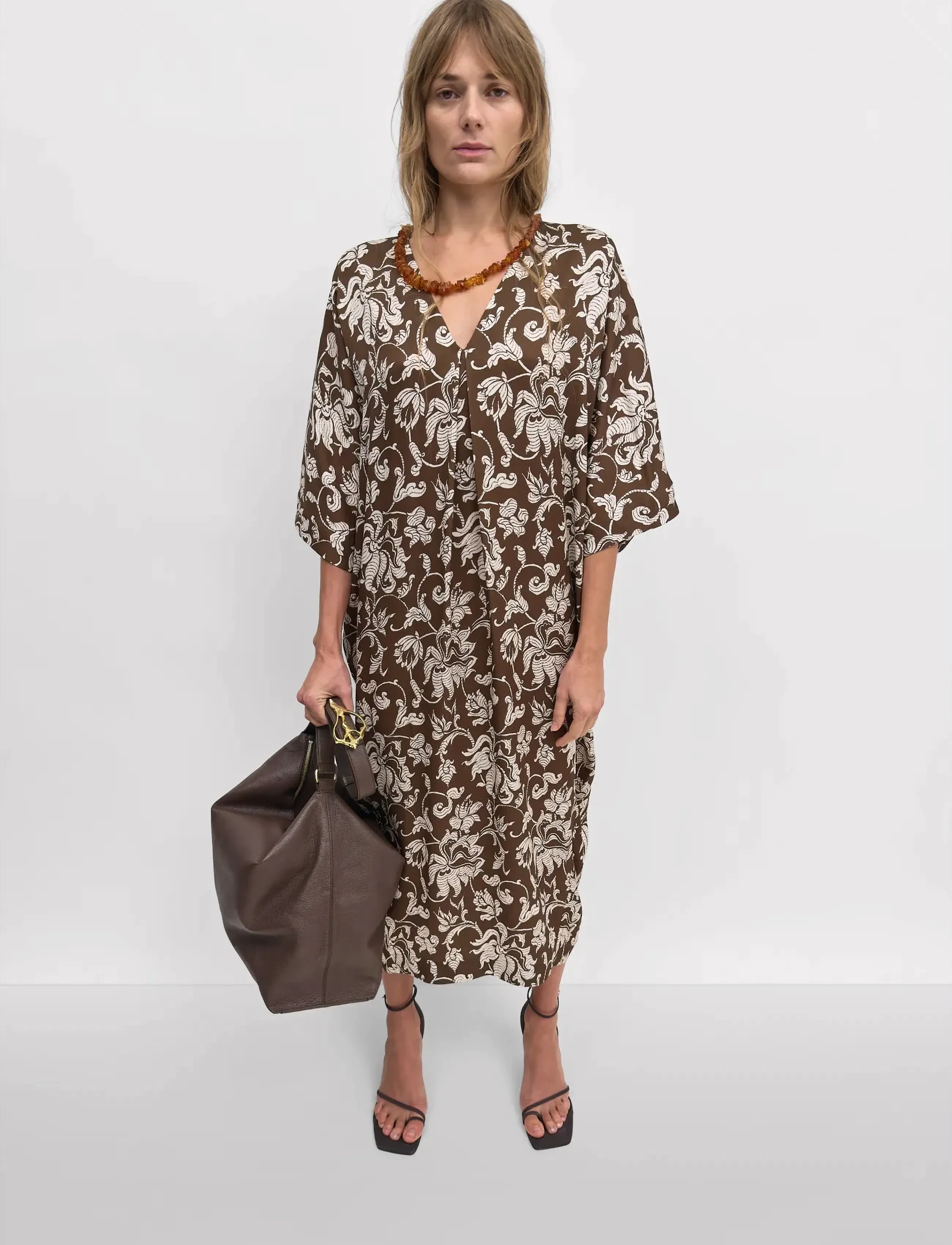 RODEBJER Rodebjer Isola French Lily - Modern femininity - BROWN/CREAM / brown