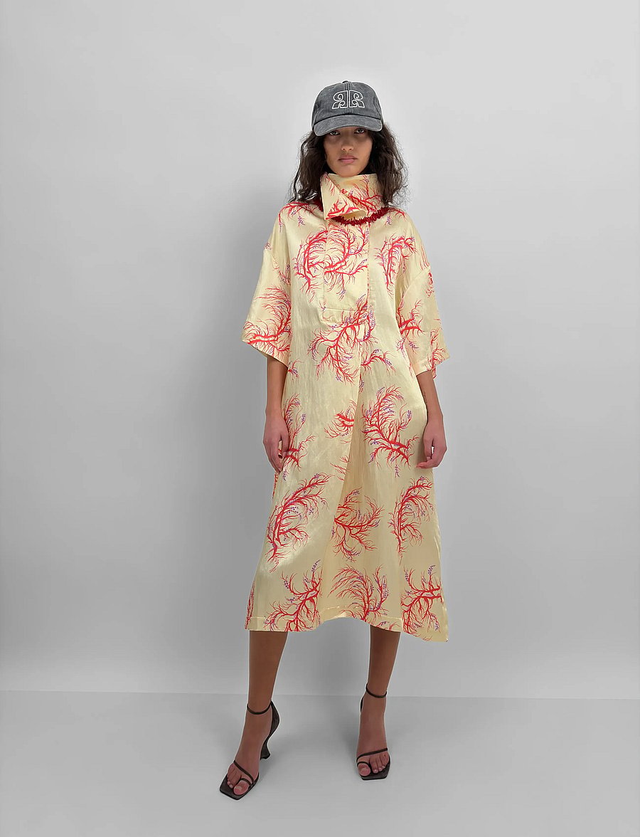 rodebjer shirt dress The Martini light silk shirt dress in Trailing