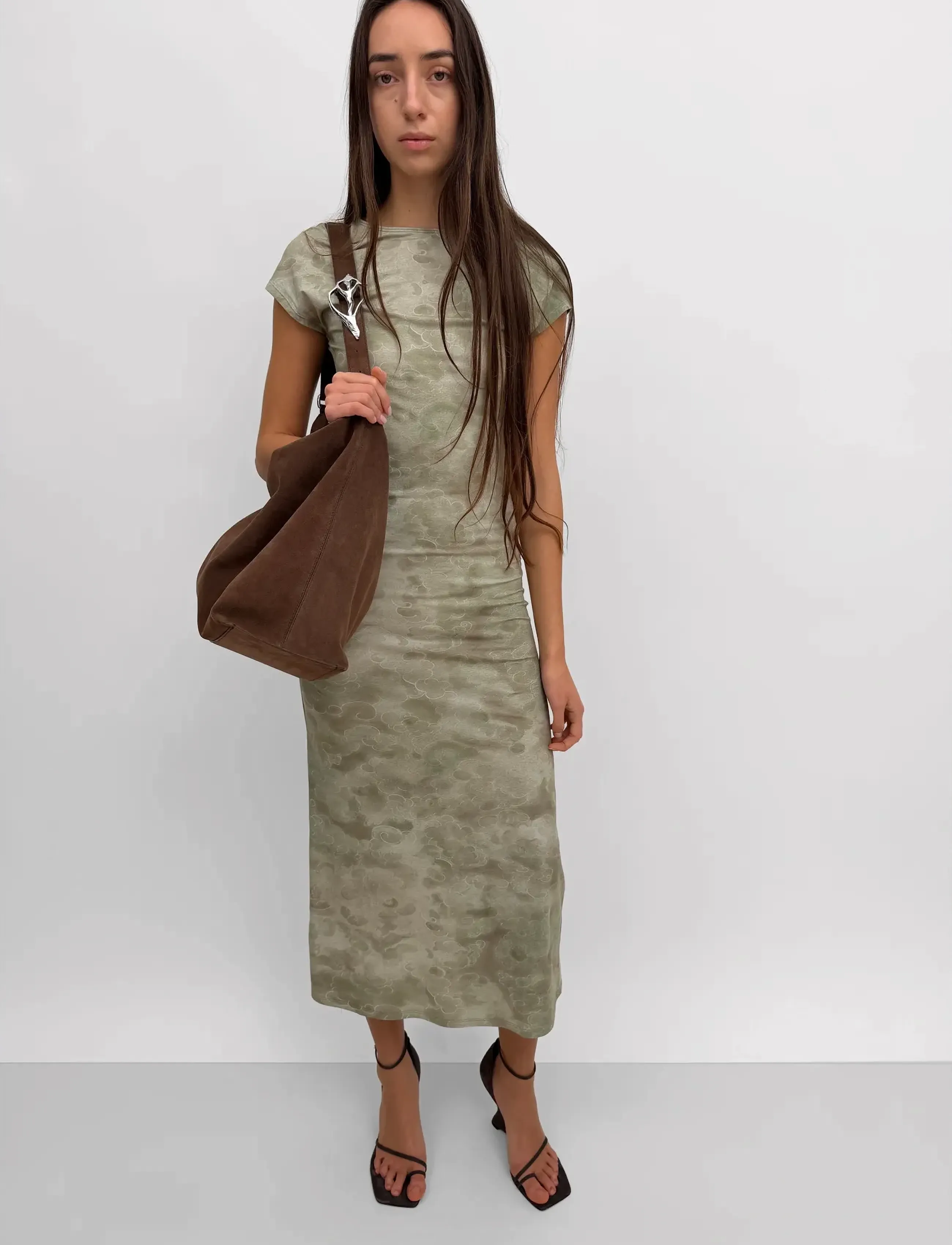 RODEBJER - Rodebjer Otta Dress Clouds - fodralklänningar - sage green - 0