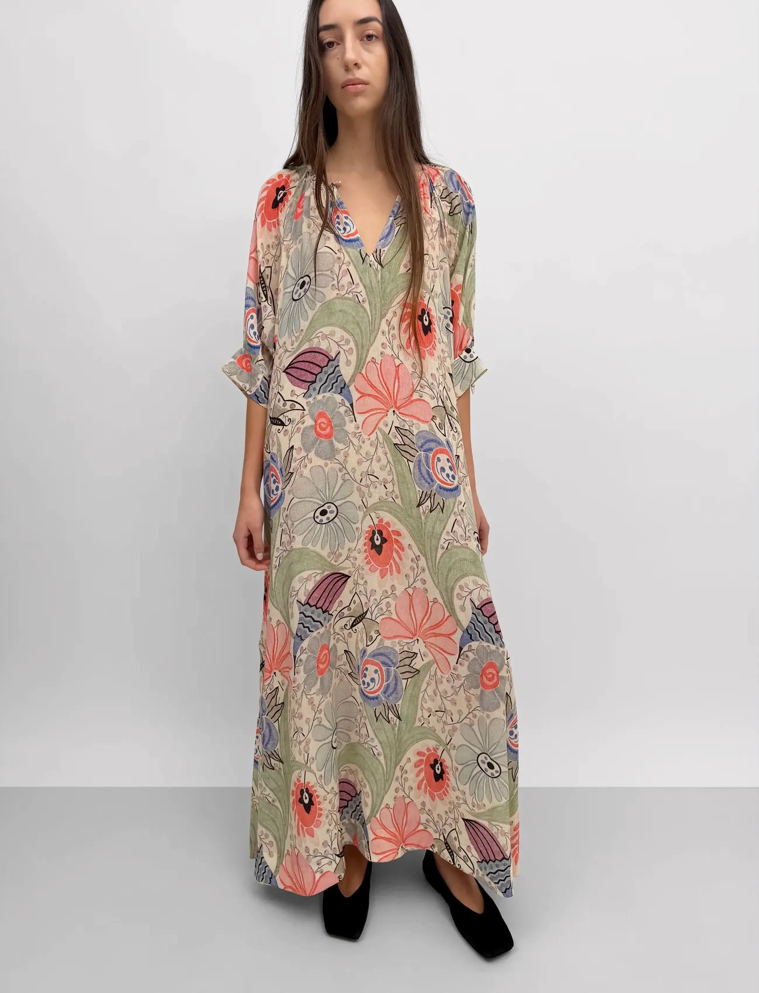 RODEBJER Rodebjer Windy Ducharne - Kjoler - CORAL MULTI / khaki/green