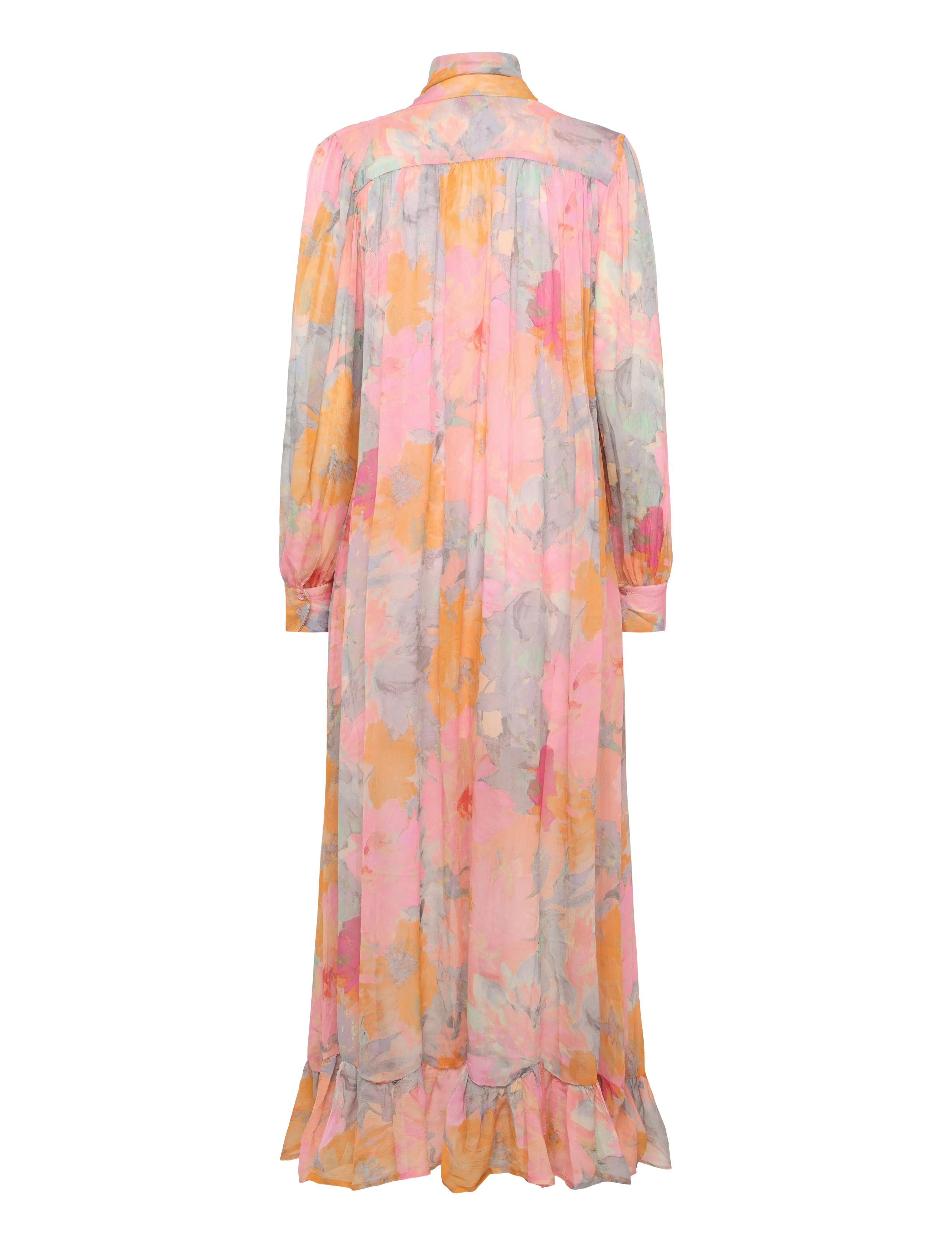RODEBJER - Rodebjer Nayomi Floral Chiffon - sommarklänningar - paint pink/saffron - 1