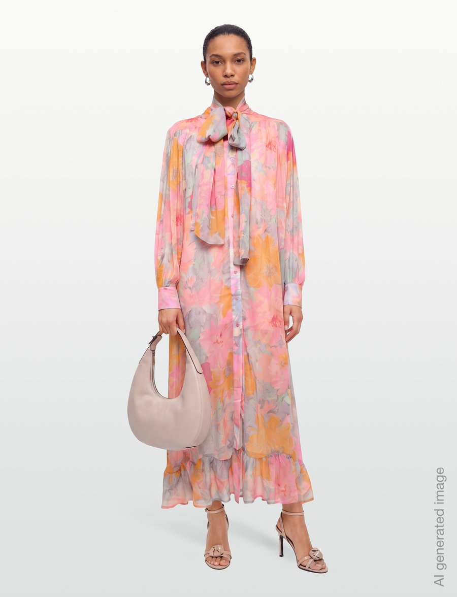 RODEBJER - Rodebjer Nayomi Floral Chiffon - sommerkleider - paint pink/saffron - 0