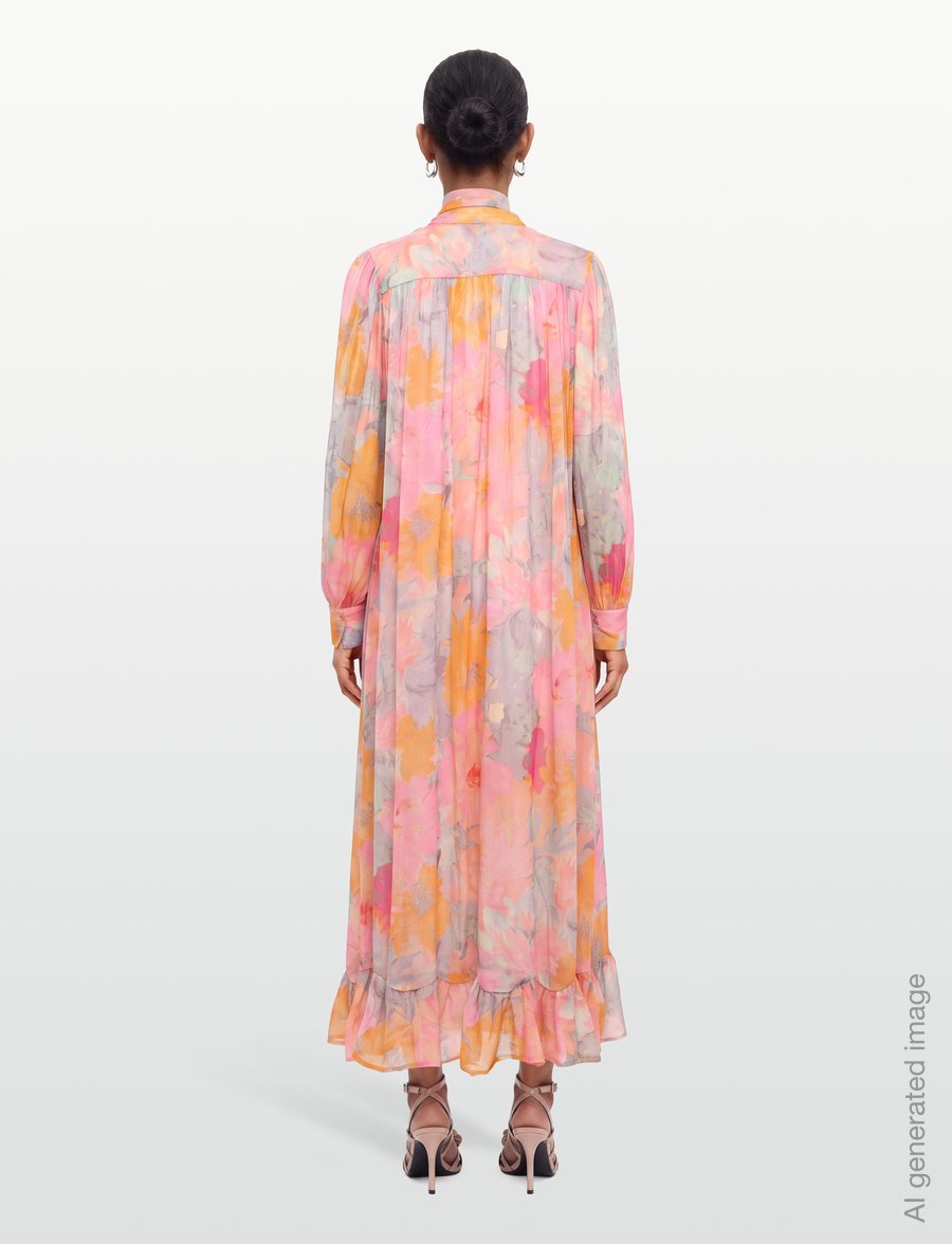 RODEBJER - Rodebjer Nayomi Floral Chiffon - sommerkleider - paint pink/saffron - 4