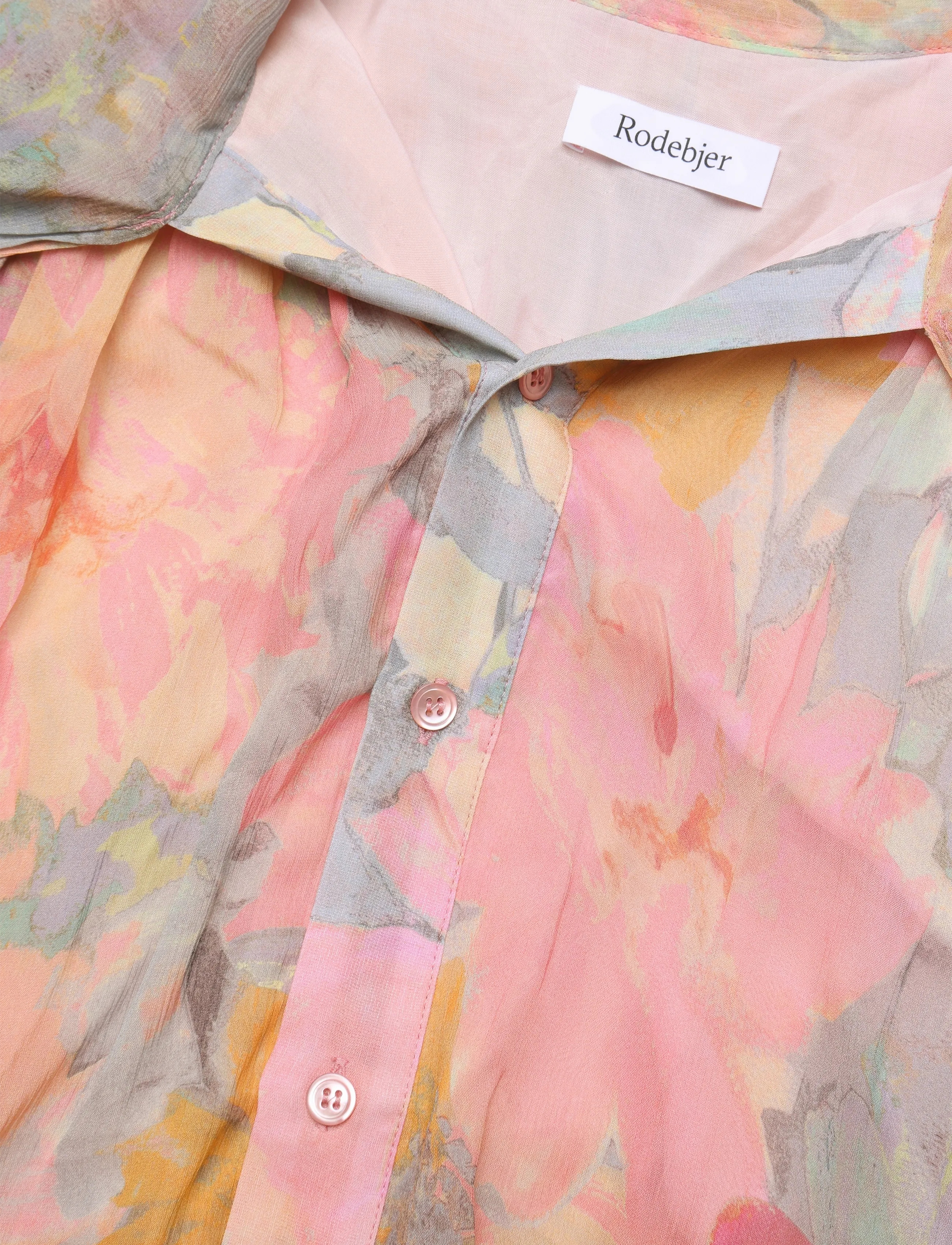 RODEBJER - Rodebjer Nayomi Floral Chiffon - sommarklänningar - paint pink/saffron - 2
