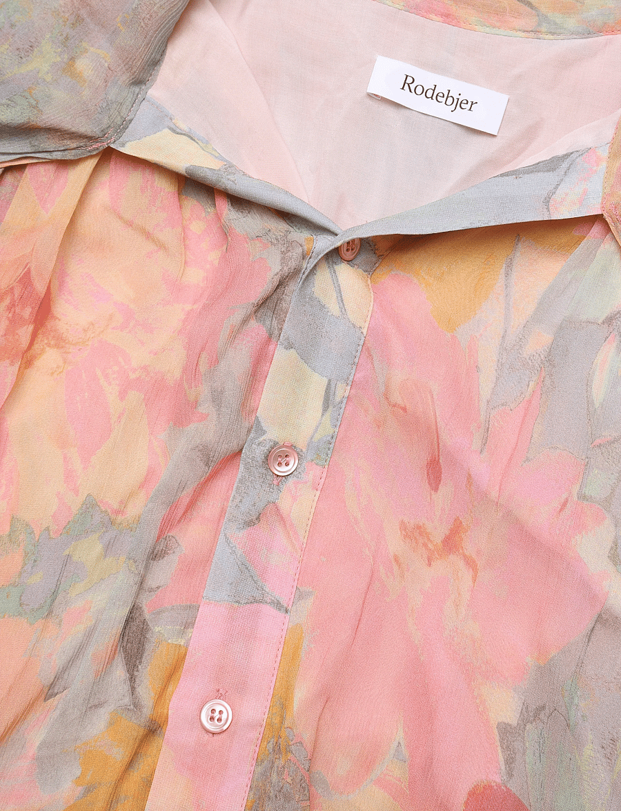 RODEBJER - Rodebjer Nayomi Floral Chiffon - sommarklänningar - paint pink/saffron - 2