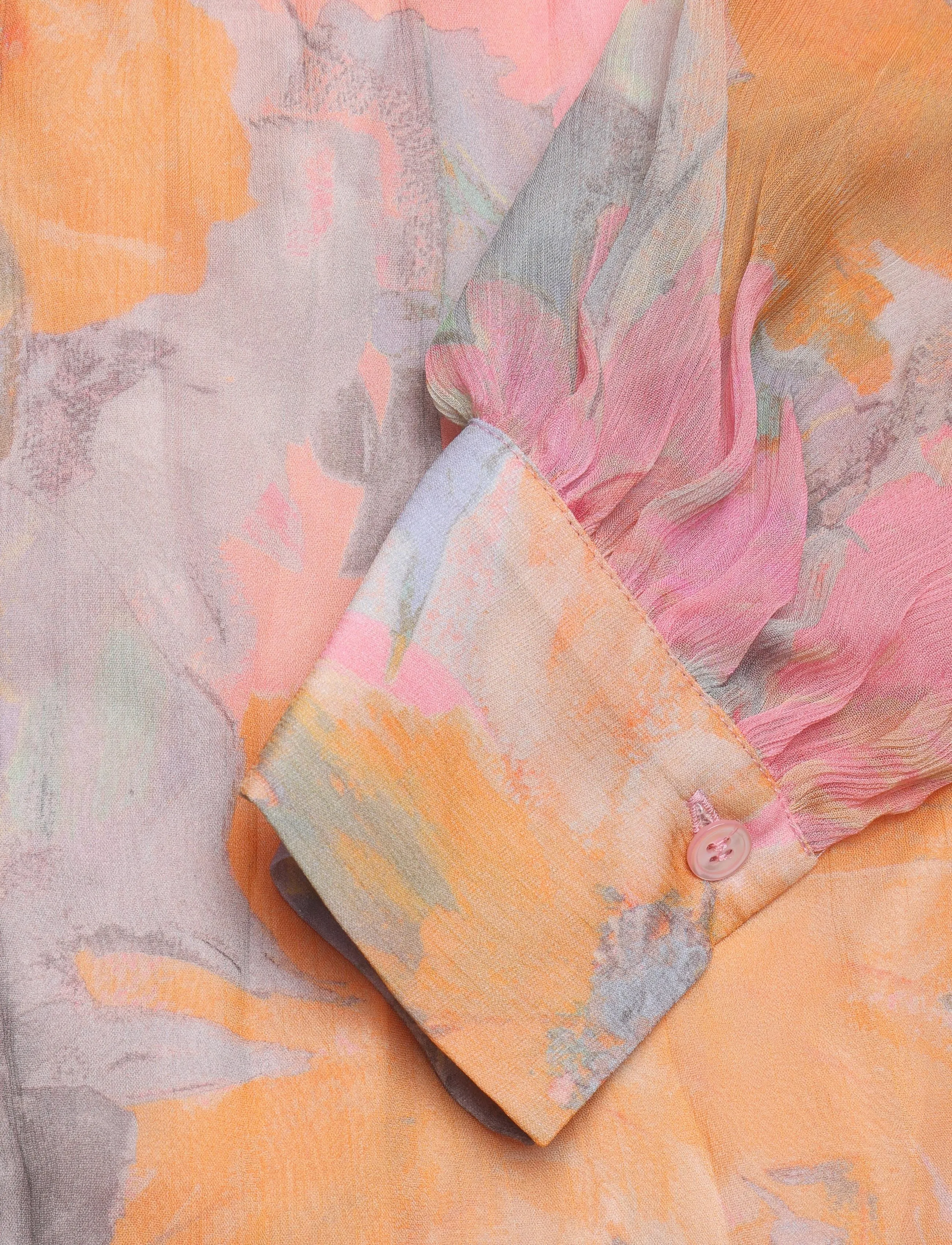 RODEBJER - Rodebjer Nayomi Floral Chiffon - sommarklänningar - paint pink/saffron - 3