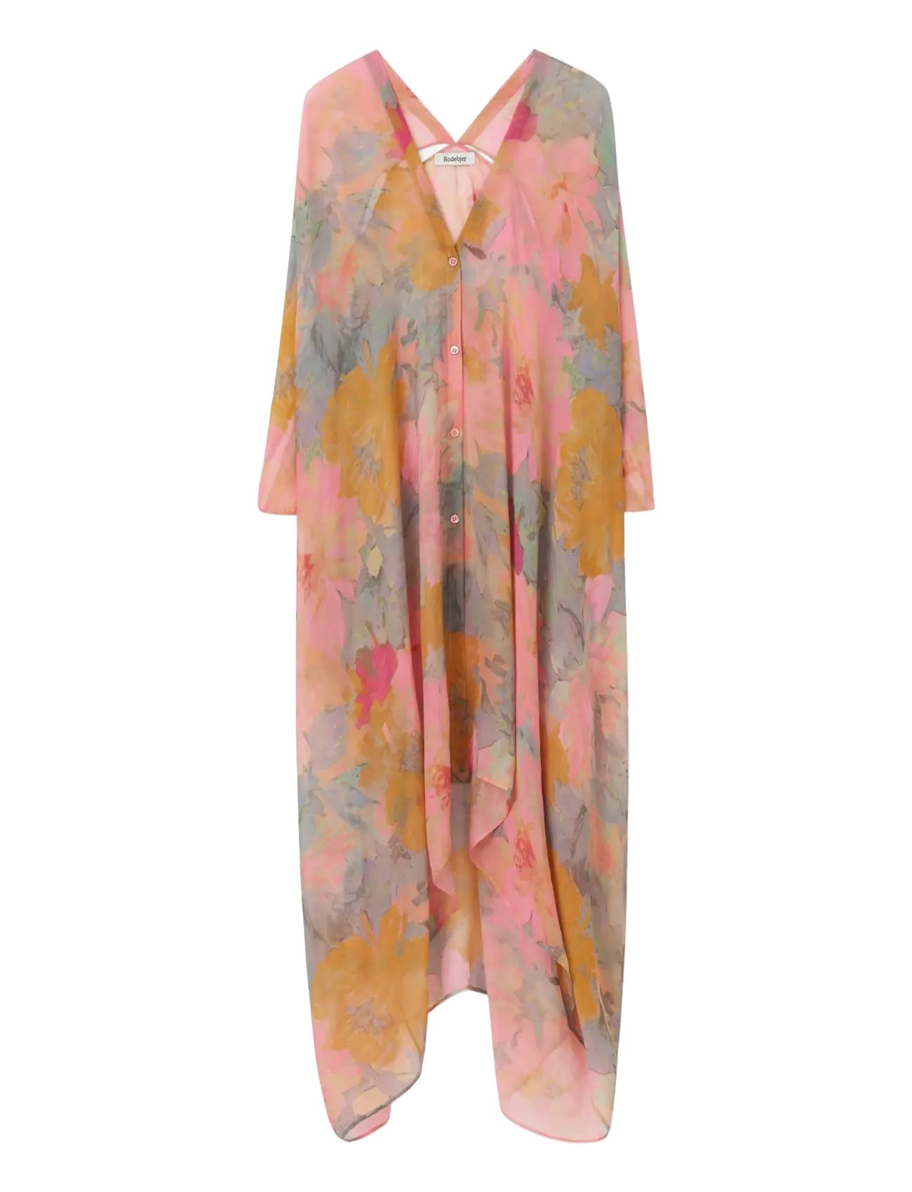 RODEBJER Rodebjer Agave Floral Chiffon - Sommerkjoler - PAINT PINK/SAFFRON / pink/rose