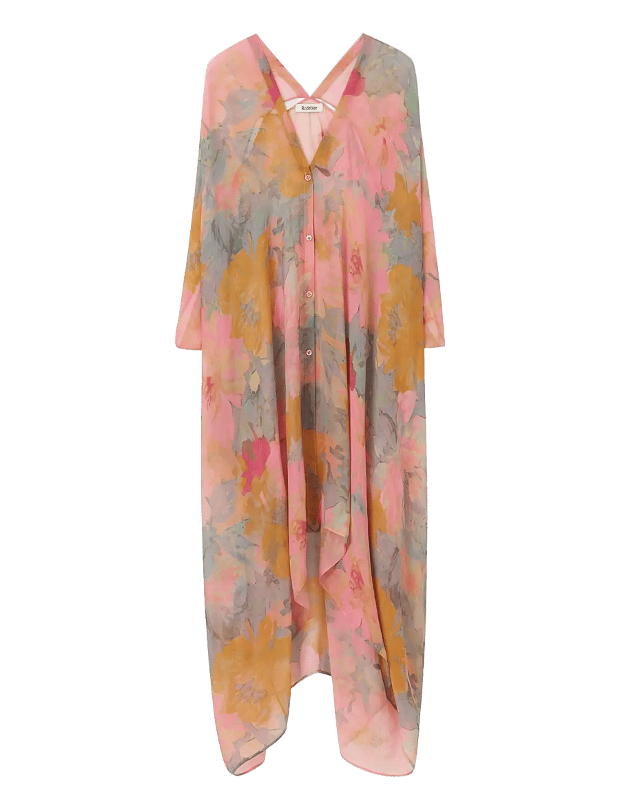 RODEBJER - Rodebjer Agave Floral Chiffon - sommerkleider - paint pink/saffron - 0