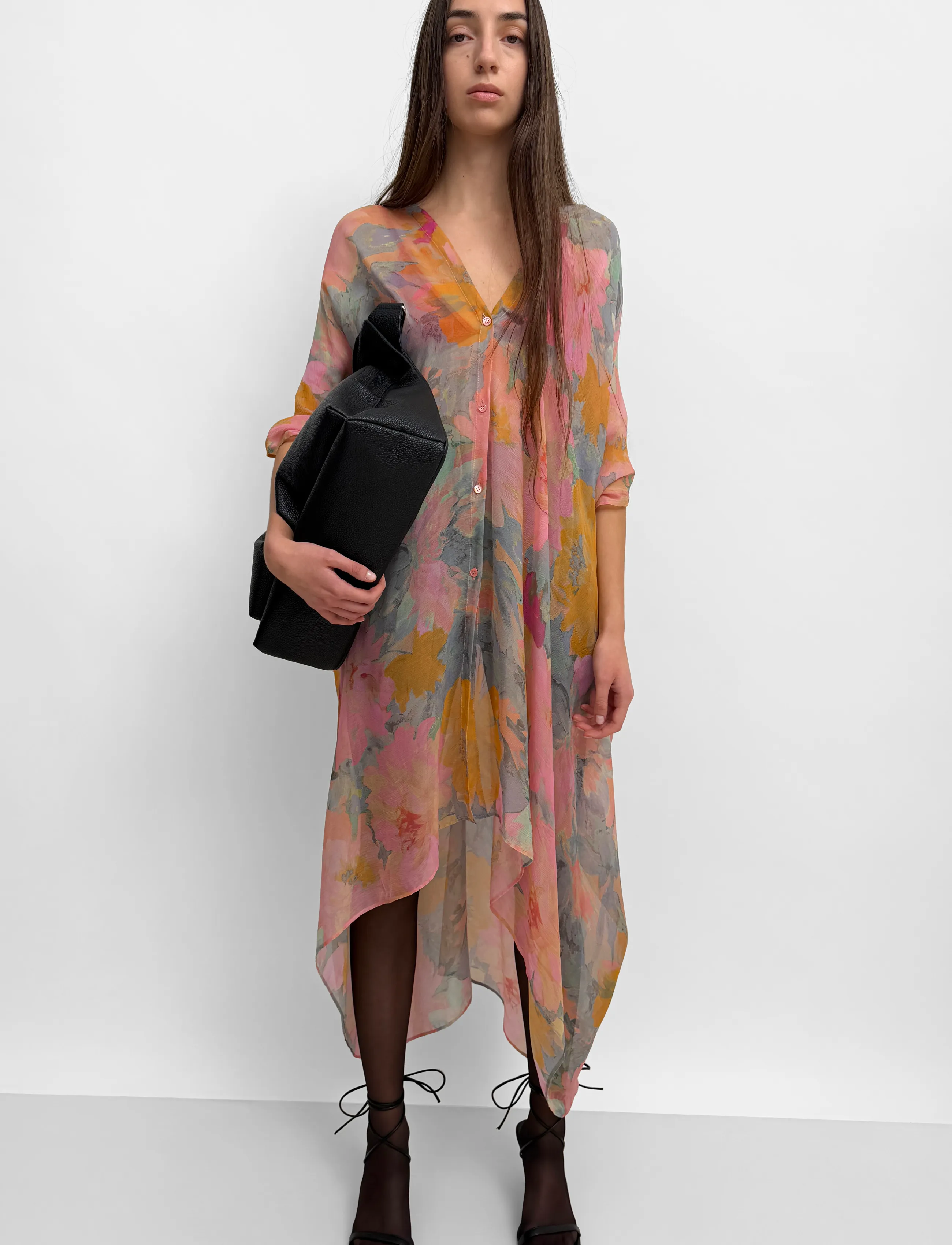RODEBJER Rodebjer Agave Floral Chiffon - Rodebjer - PAINT PINK/SAFFRON / pink/rose