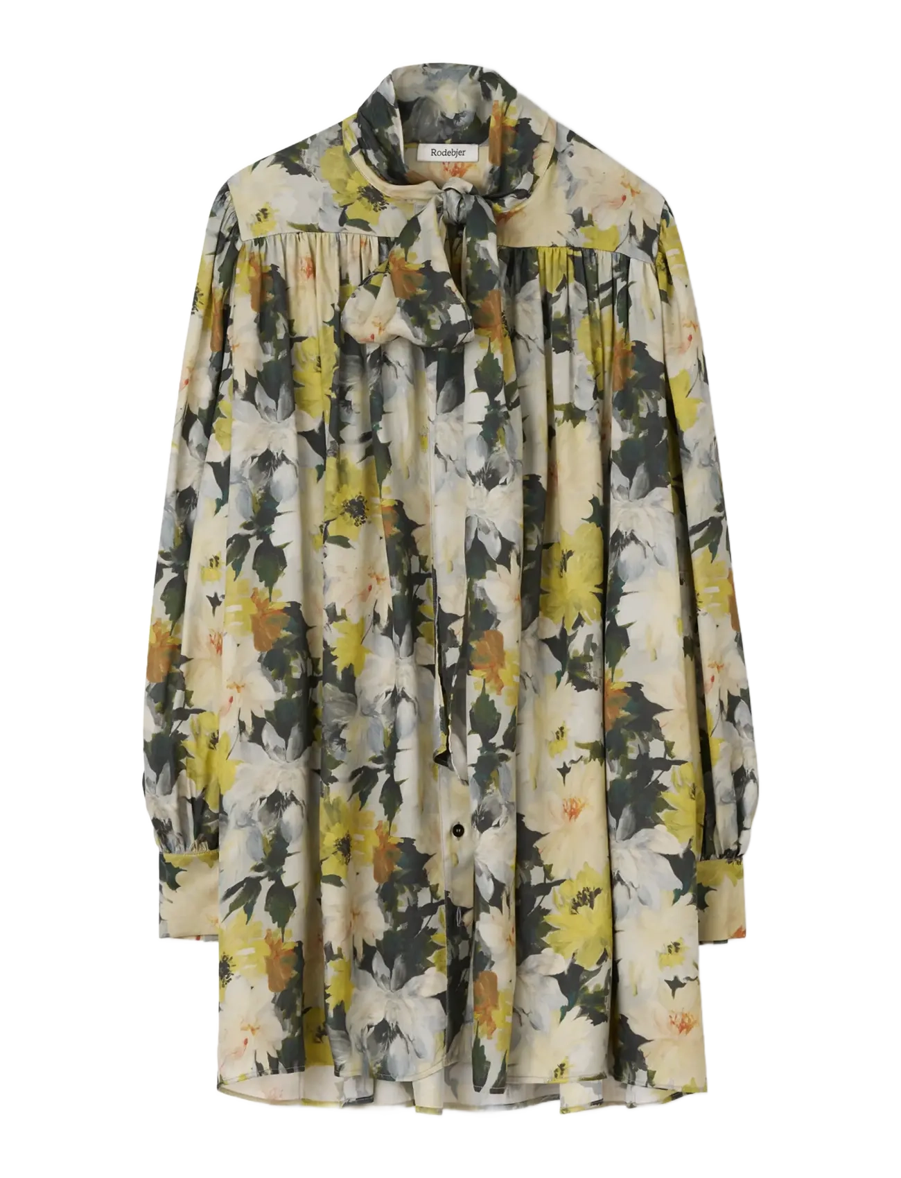 RODEBJER Rodebjer Nayou Floral Shine - Långärmade blusar - YELLOW/BLACK / yellow