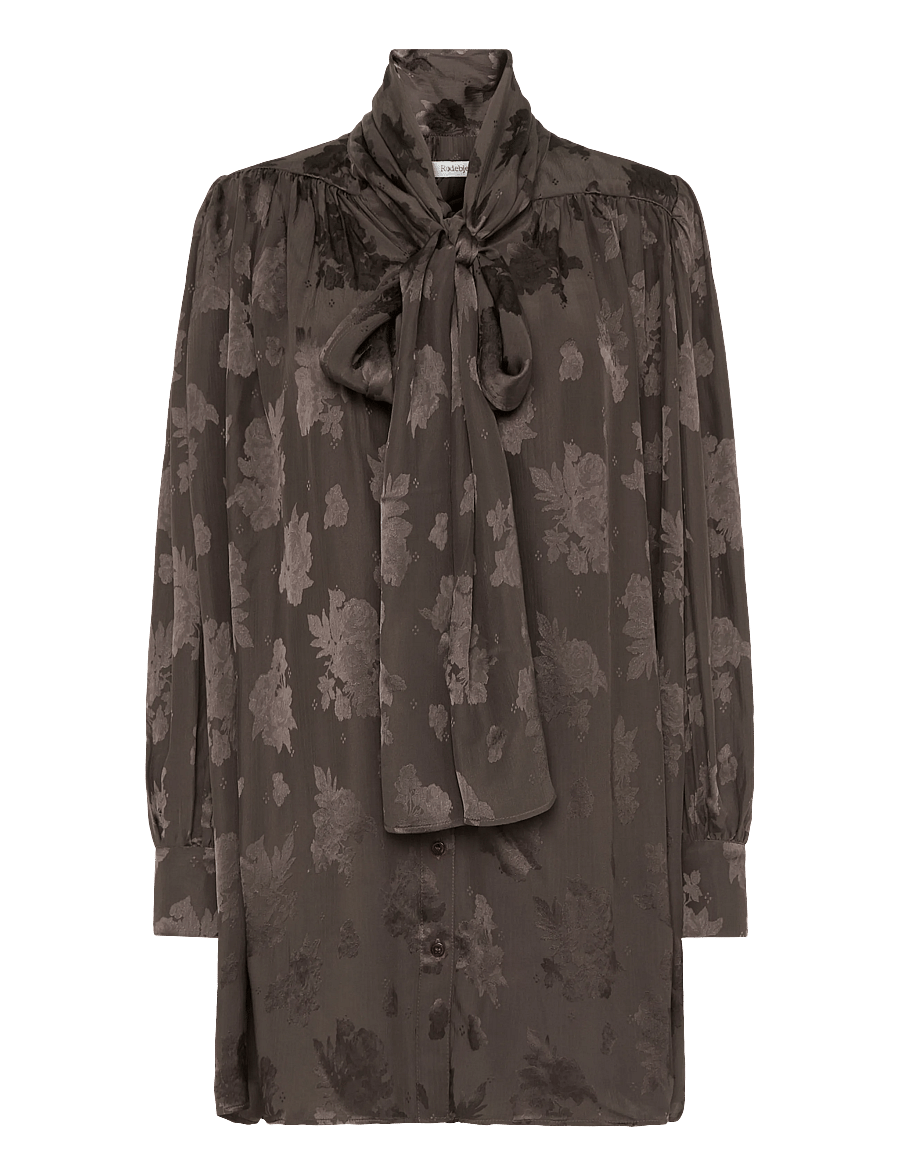 RODEBJER - Rodebjer Nayou Rose - long sleeved blouses - dark coffee - 1