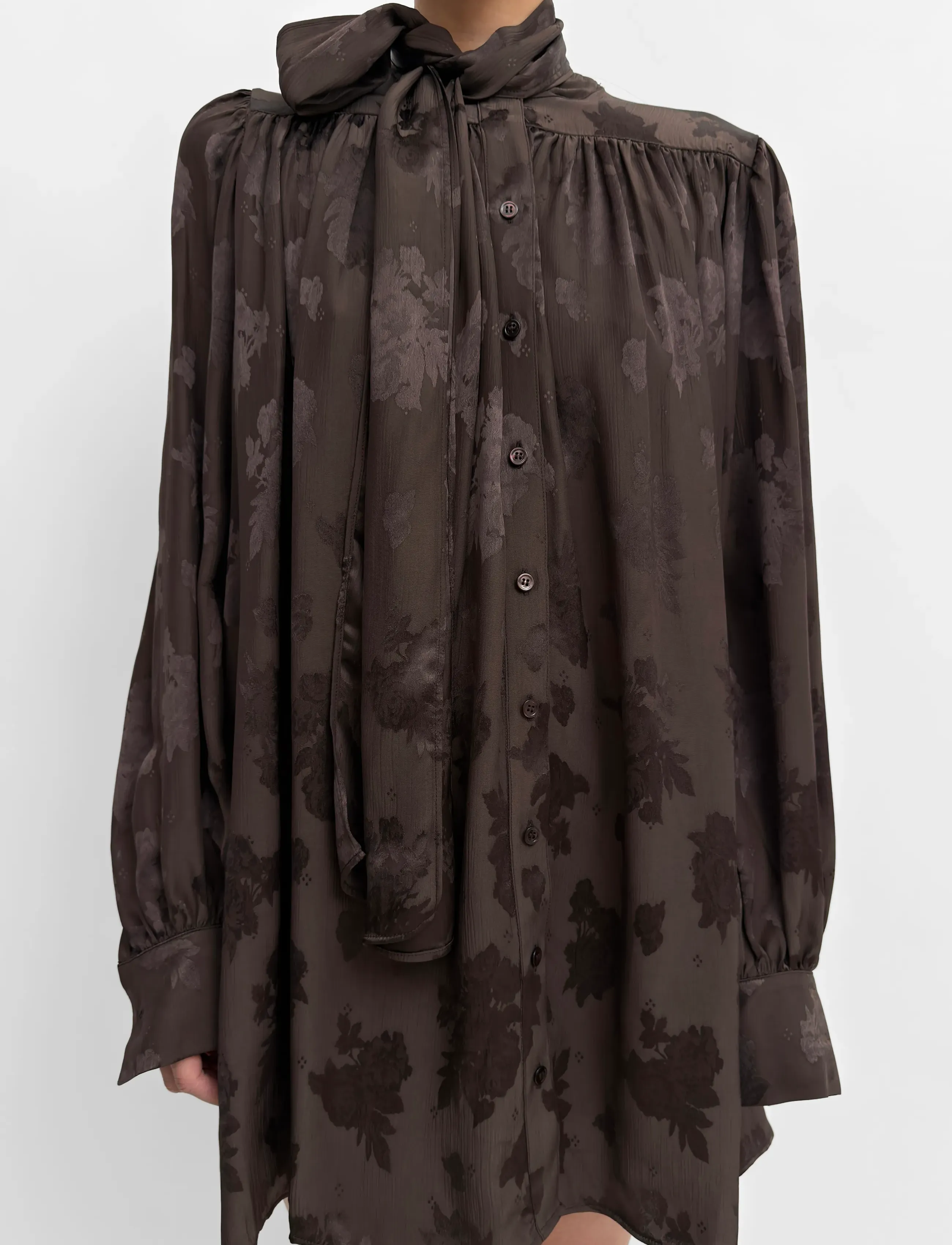 RODEBJER - Rodebjer Nayou Rose - langærmede bluser - dark coffee - 3