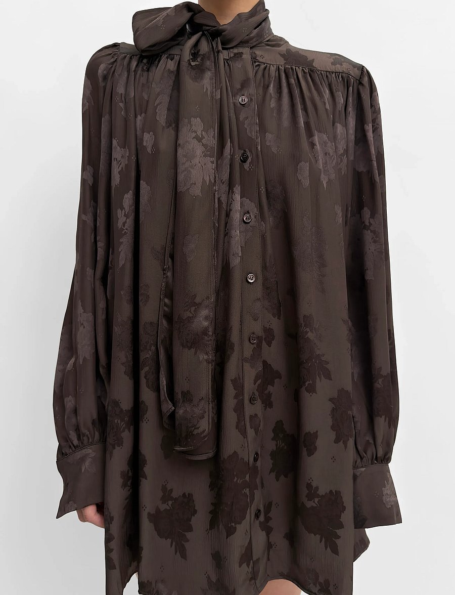 RODEBJER - Rodebjer Nayou Rose - langærmede bluser - dark coffee - 3