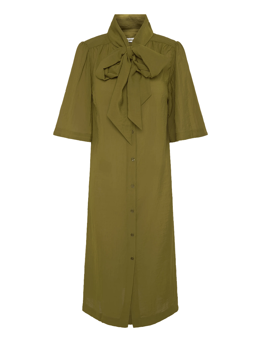 RODEBJER - Rodebjer Adela Airy Solid - midikleider - mud green - 1