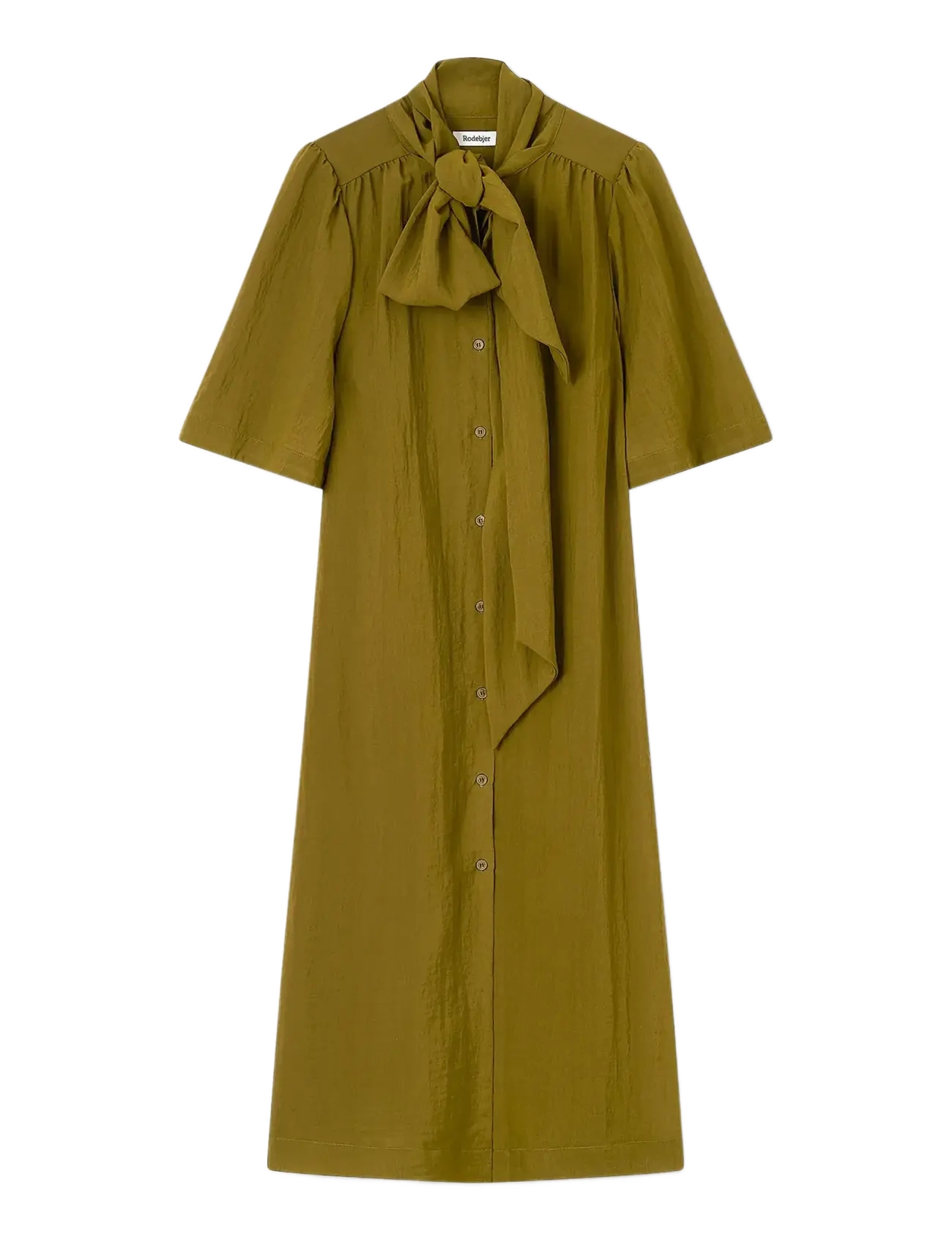RODEBJER - Rodebjer Adela Airy Solid - midi dresses - mud green - 1