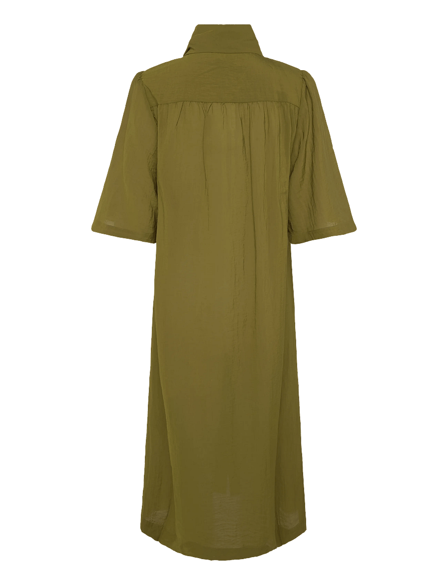 RODEBJER - Rodebjer Adela Airy Solid - midikleider - mud green - 2