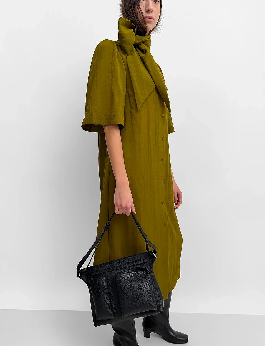 RODEBJER - Rodebjer Adela Airy Solid - midikleider - mud green - 0