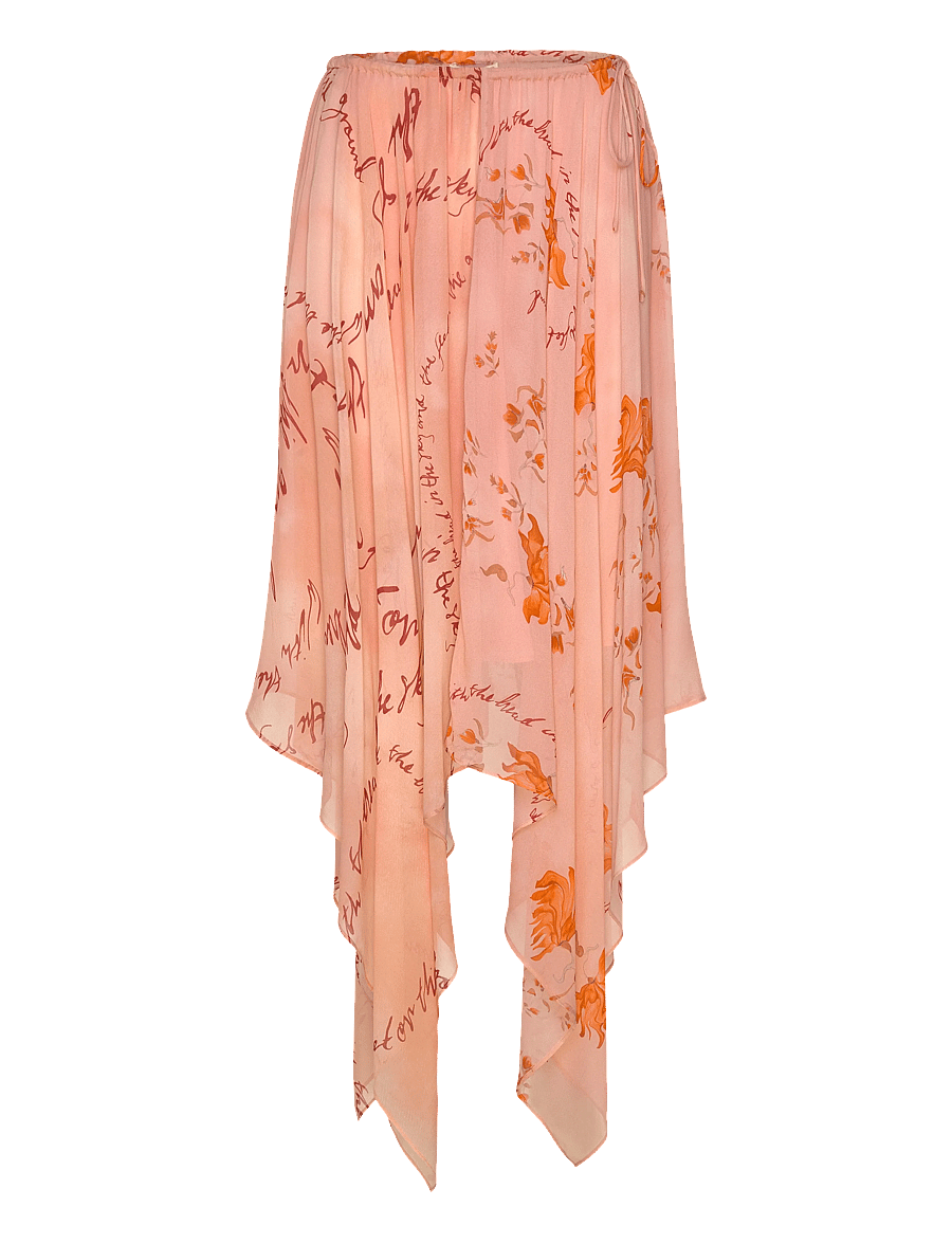 RODEBJER - RODEBJER BLANCA FLORAL TEXT - midi nederdele - floral text apricot - 1