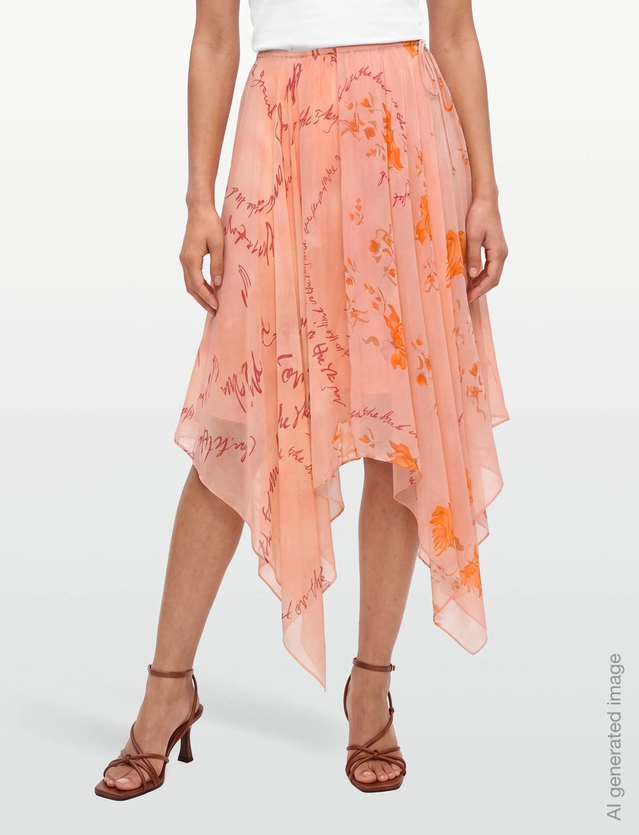 RODEBJER - RODEBJER BLANCA FLORAL TEXT - midi nederdele - floral text apricot - 3