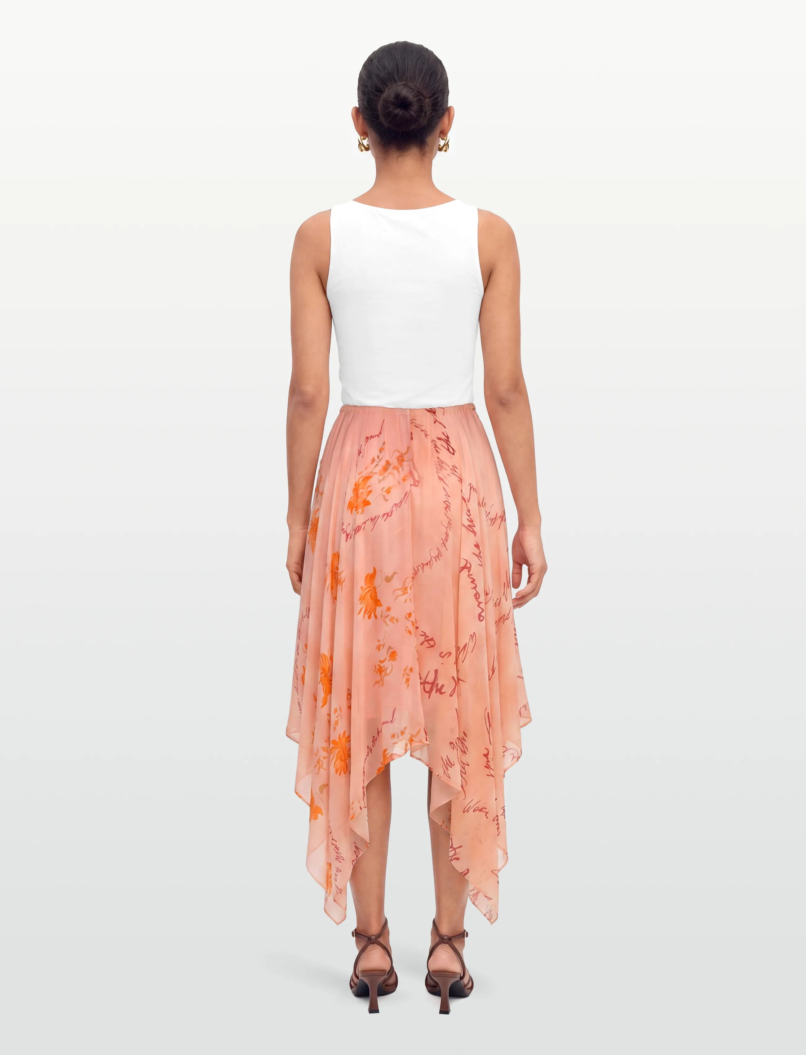 RODEBJER - RODEBJER BLANCA FLORAL TEXT - midi nederdele - floral text apricot - 4