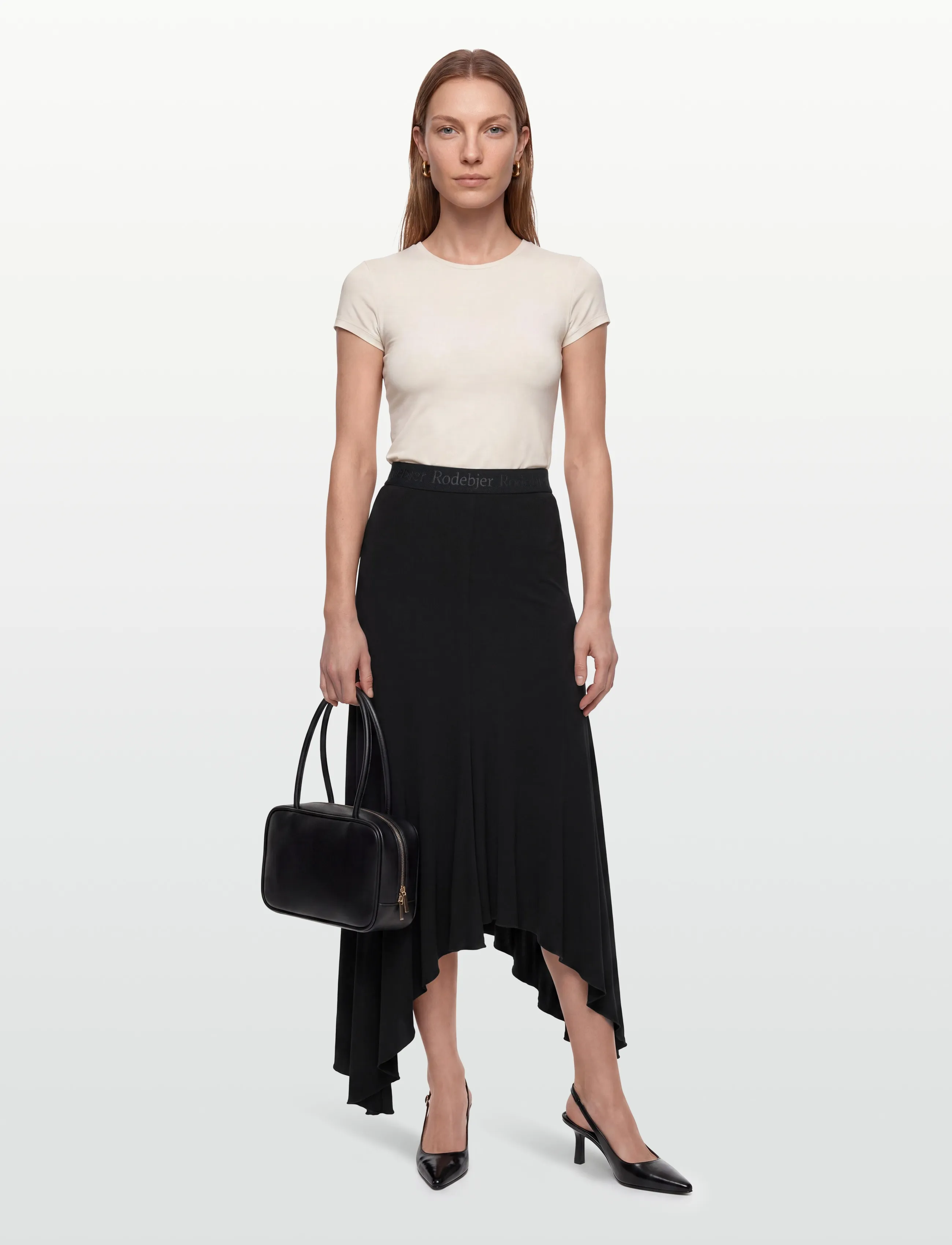 RODEBJER Rodebjer Sandy, XS, Black, Designere > Knælange Og Midi Nederdele, Dame