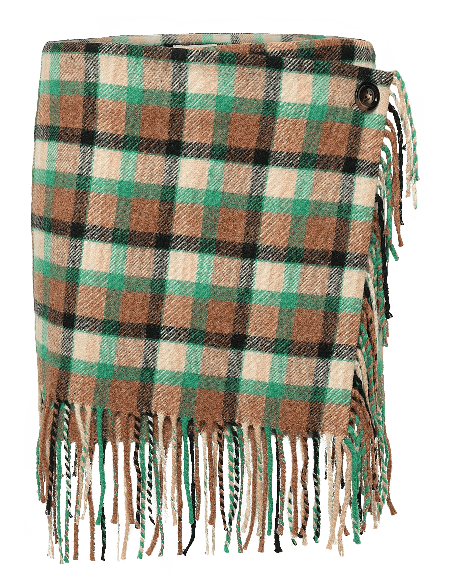RODEBJER - Rodebjer Aera Check Fringe - hõlmikseelikud - nutty/leaf green - 1