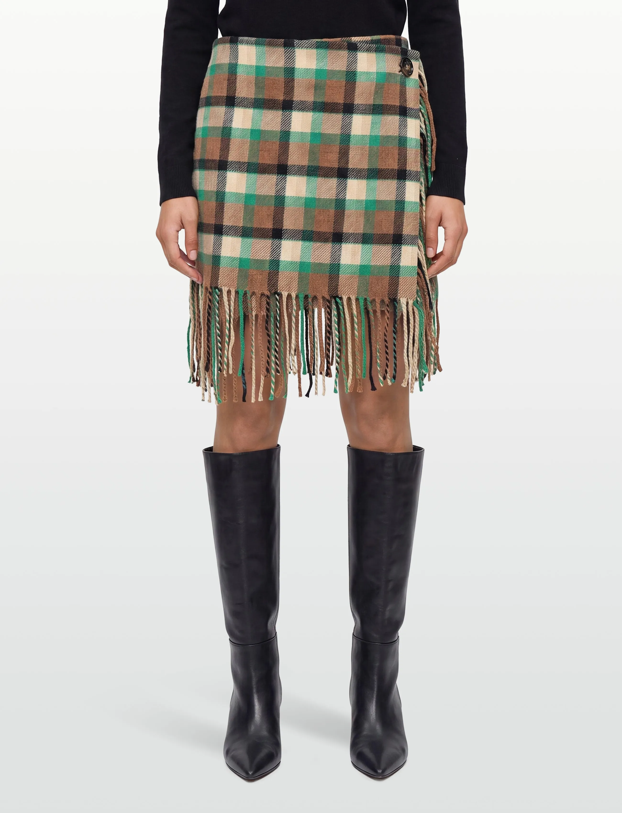RODEBJER - Rodebjer Aera Check Fringe - hõlmikseelikud - nutty/leaf green - 3