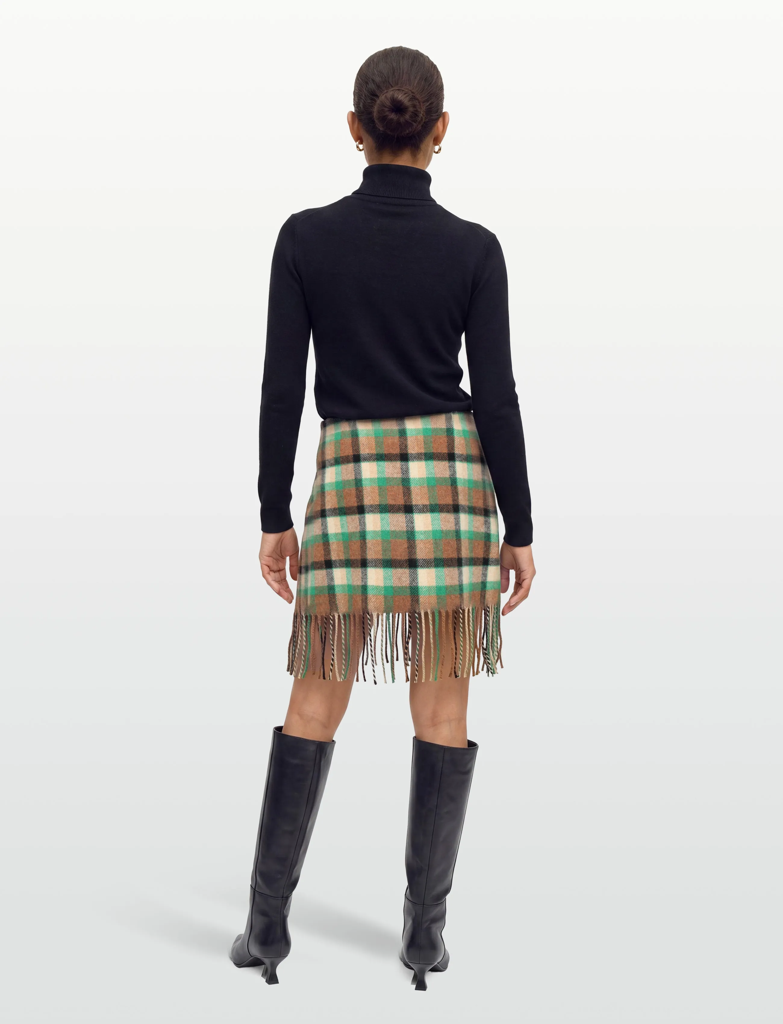 RODEBJER - Rodebjer Aera Check Fringe - hõlmikseelikud - nutty/leaf green - 4