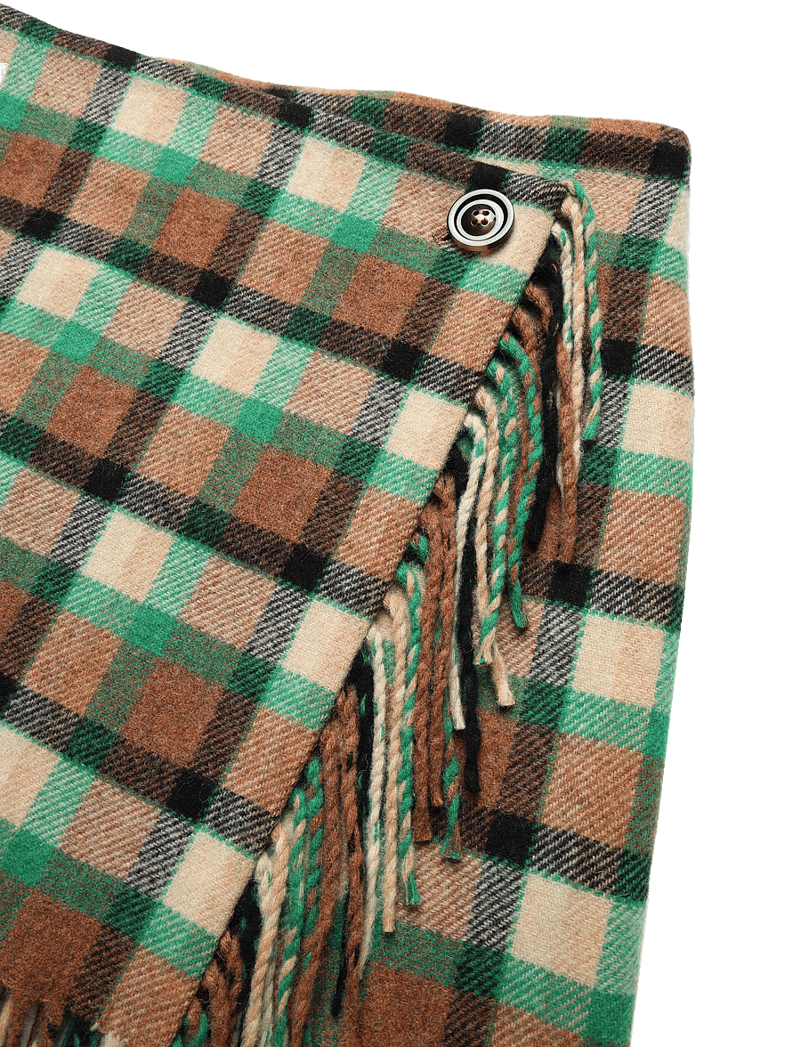 RODEBJER - Rodebjer Aera Check Fringe - hõlmikseelikud - nutty/leaf green - 5
