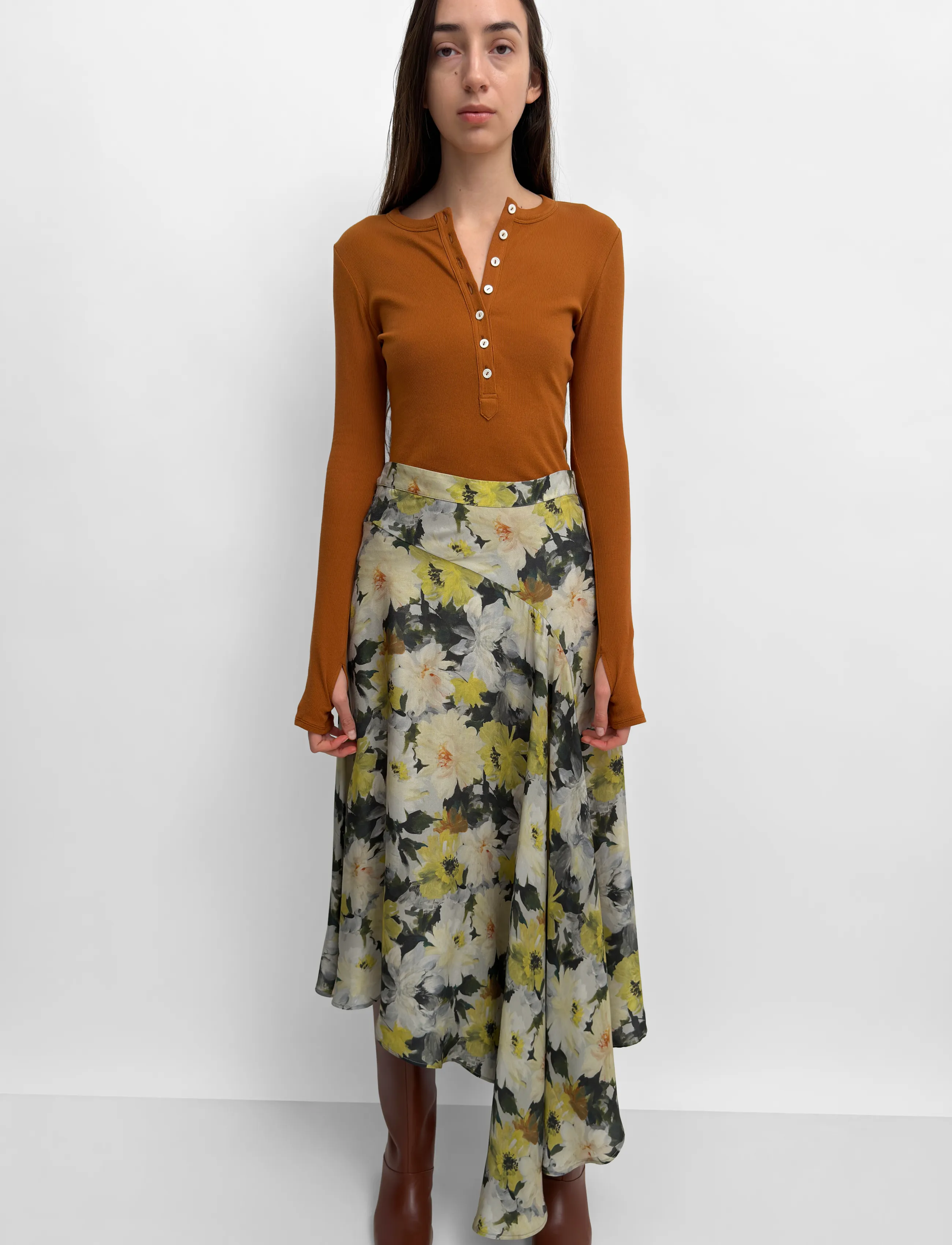 RODEBJER Rodebjer Sween Floral Shine - Wickelröcke - YELLOW/BLACK / yellow