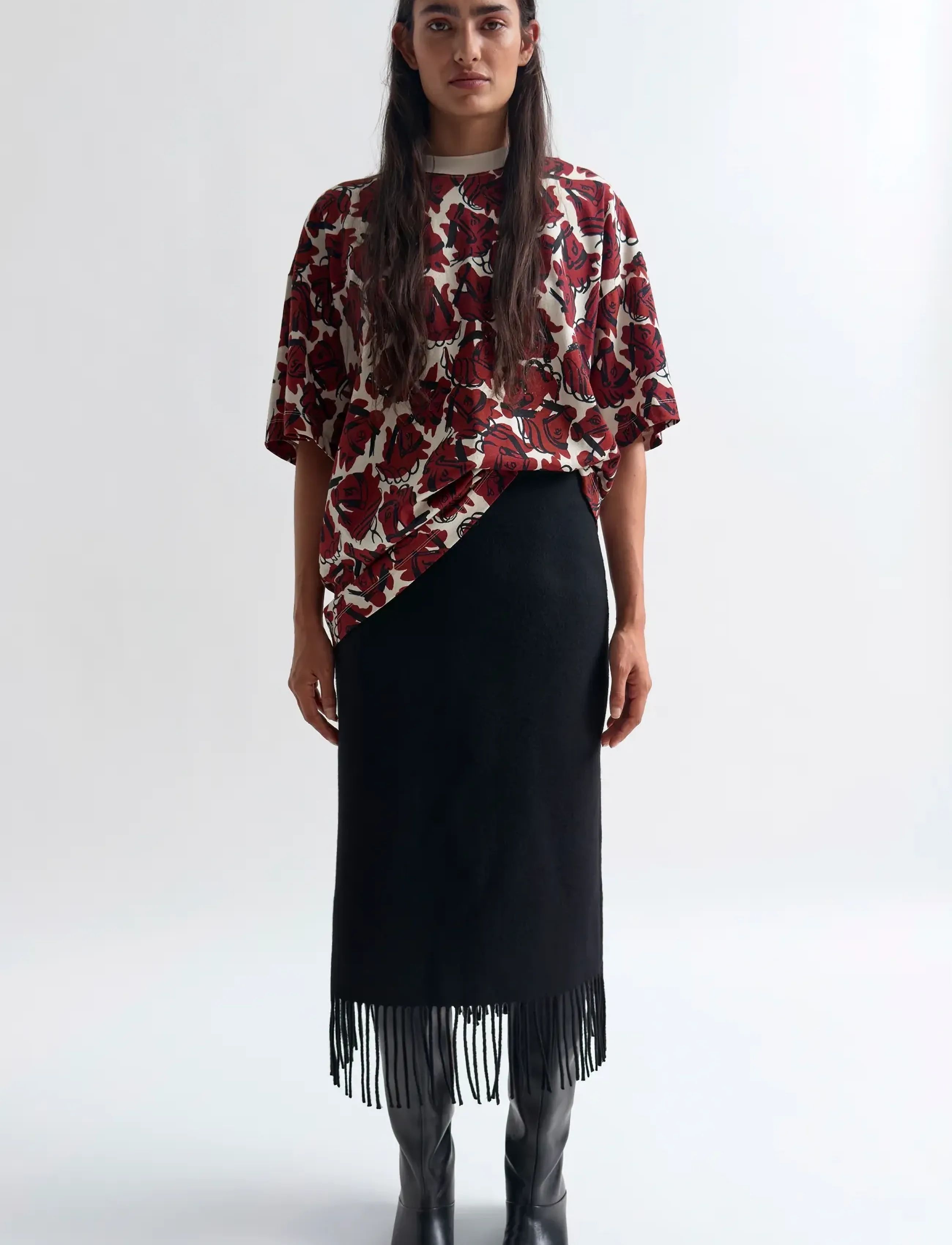 RODEBJER - Rodebjer Blaine Fringe - strikkede nederdele - black - 0