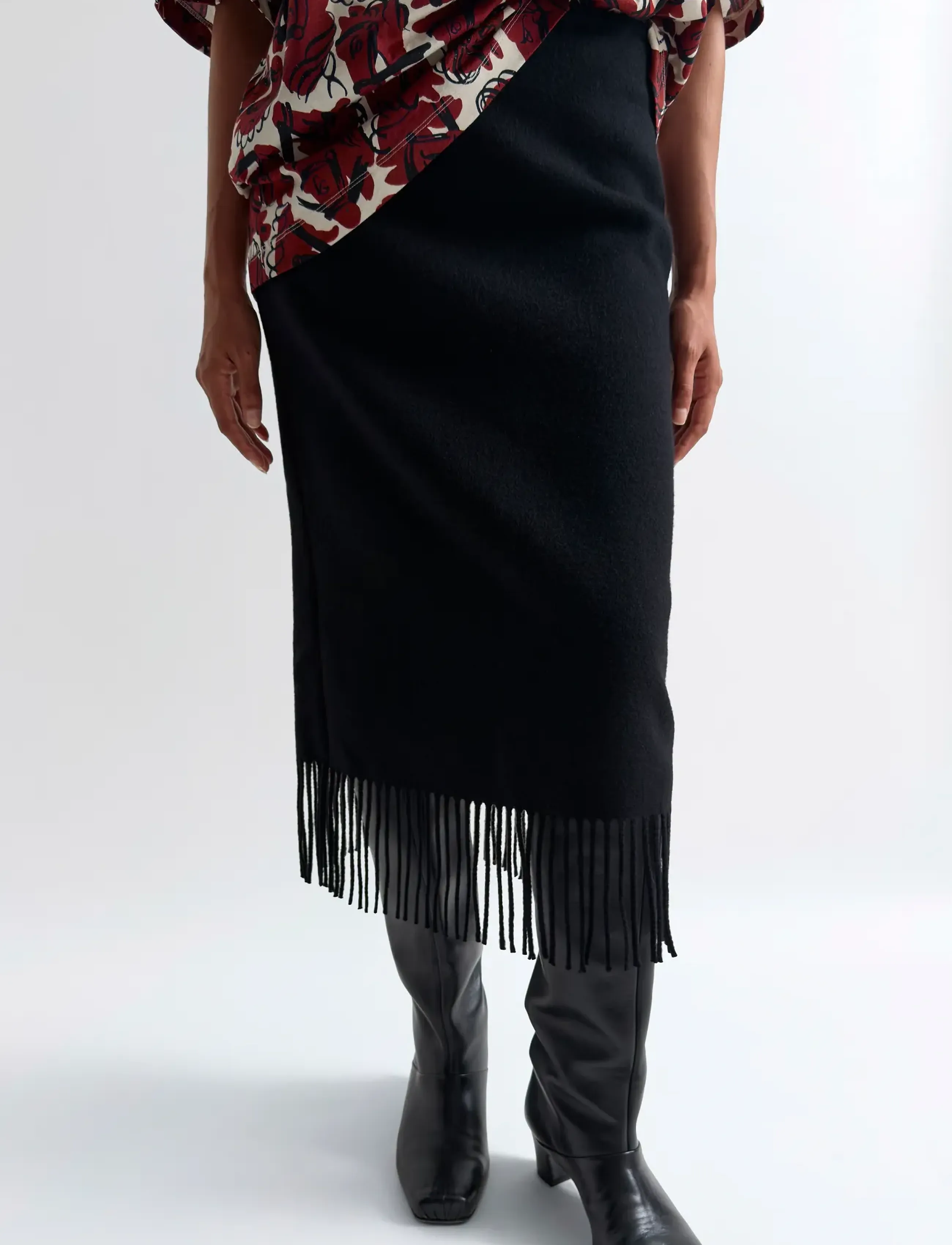 RODEBJER - Rodebjer Blaine Fringe - strikkede nederdele - black - 3