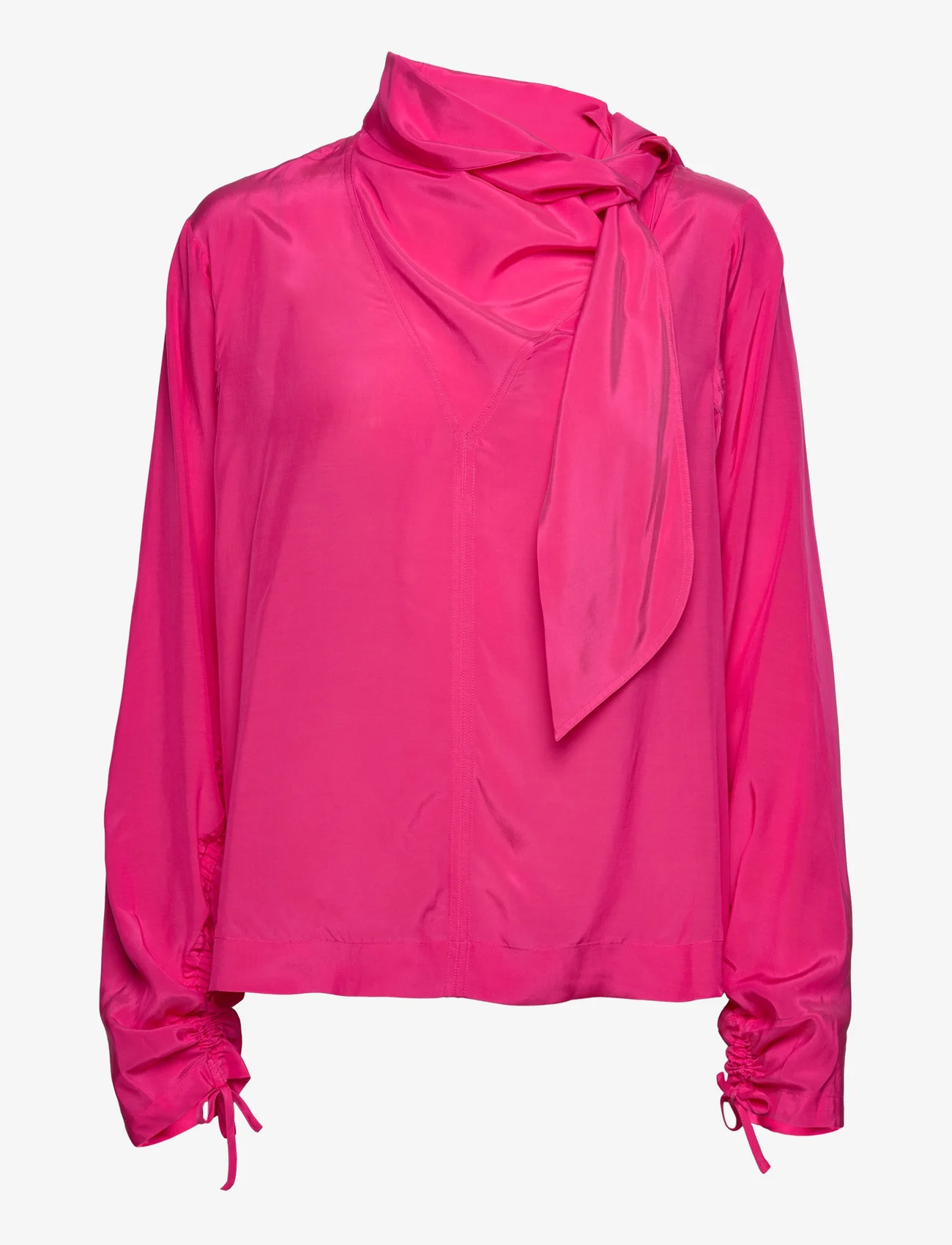 RODEBJER - Rodebjer Mona Drapy - long-sleeved blouses - hot pink - 0