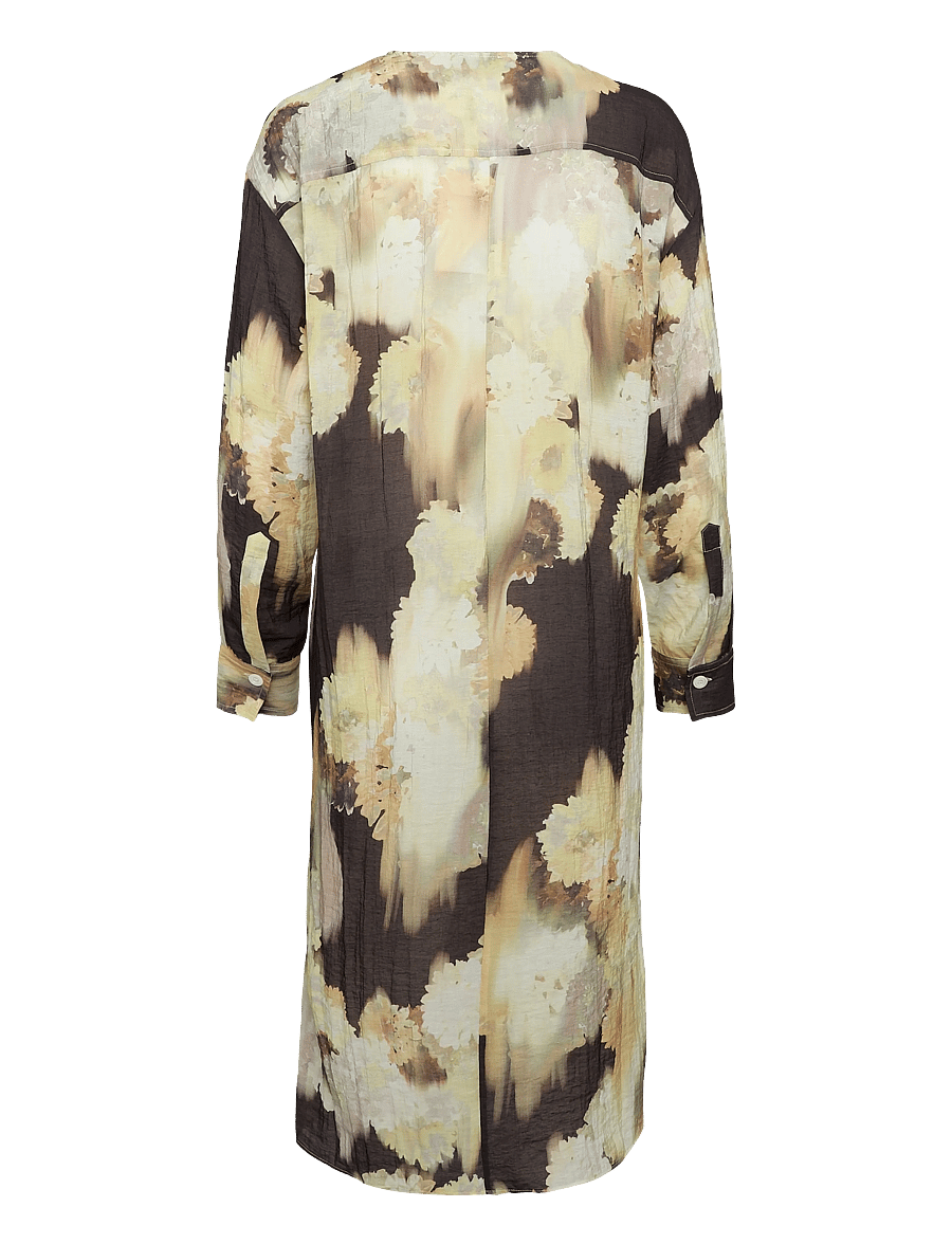 RODEBJER - RODEBJER CECILIE LONG BLURRY FLOWER - midi dresses - blurry flower brown - 1