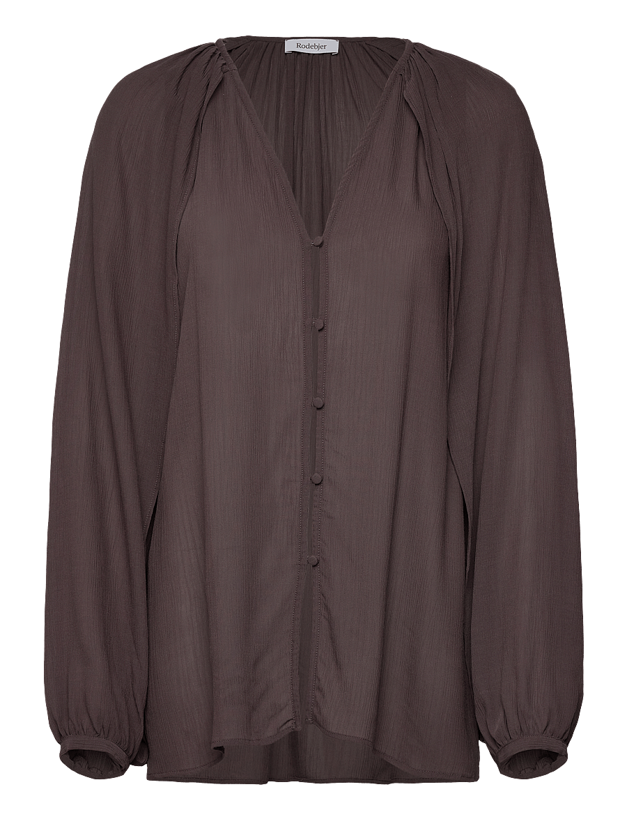RODEBJER - Rodebjer Bea - long sleeved blouses - dark coffe - 0