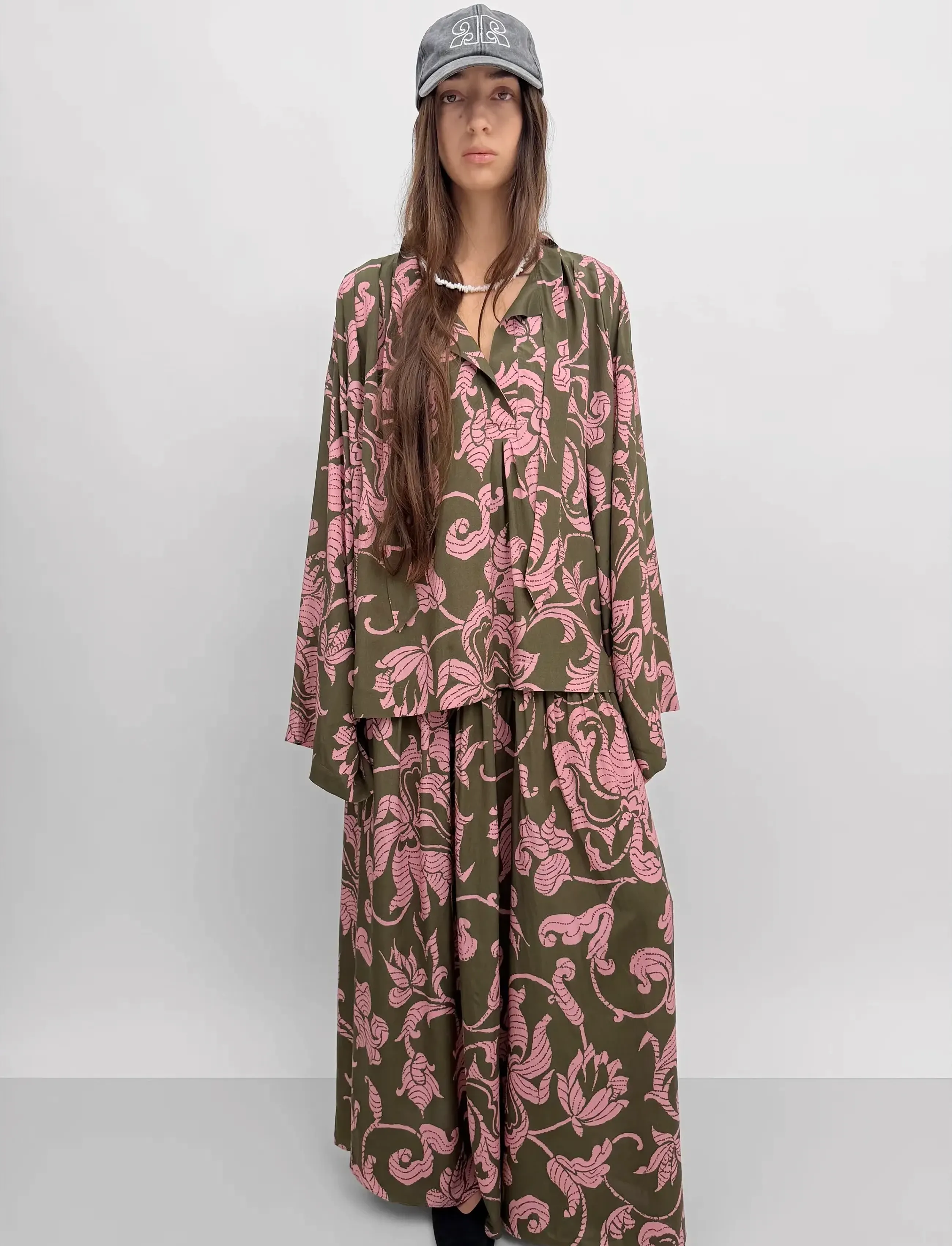 RODEBJER Rodebjer Denali French Lily - Blusen - OLIVE/PINK / pink/rose