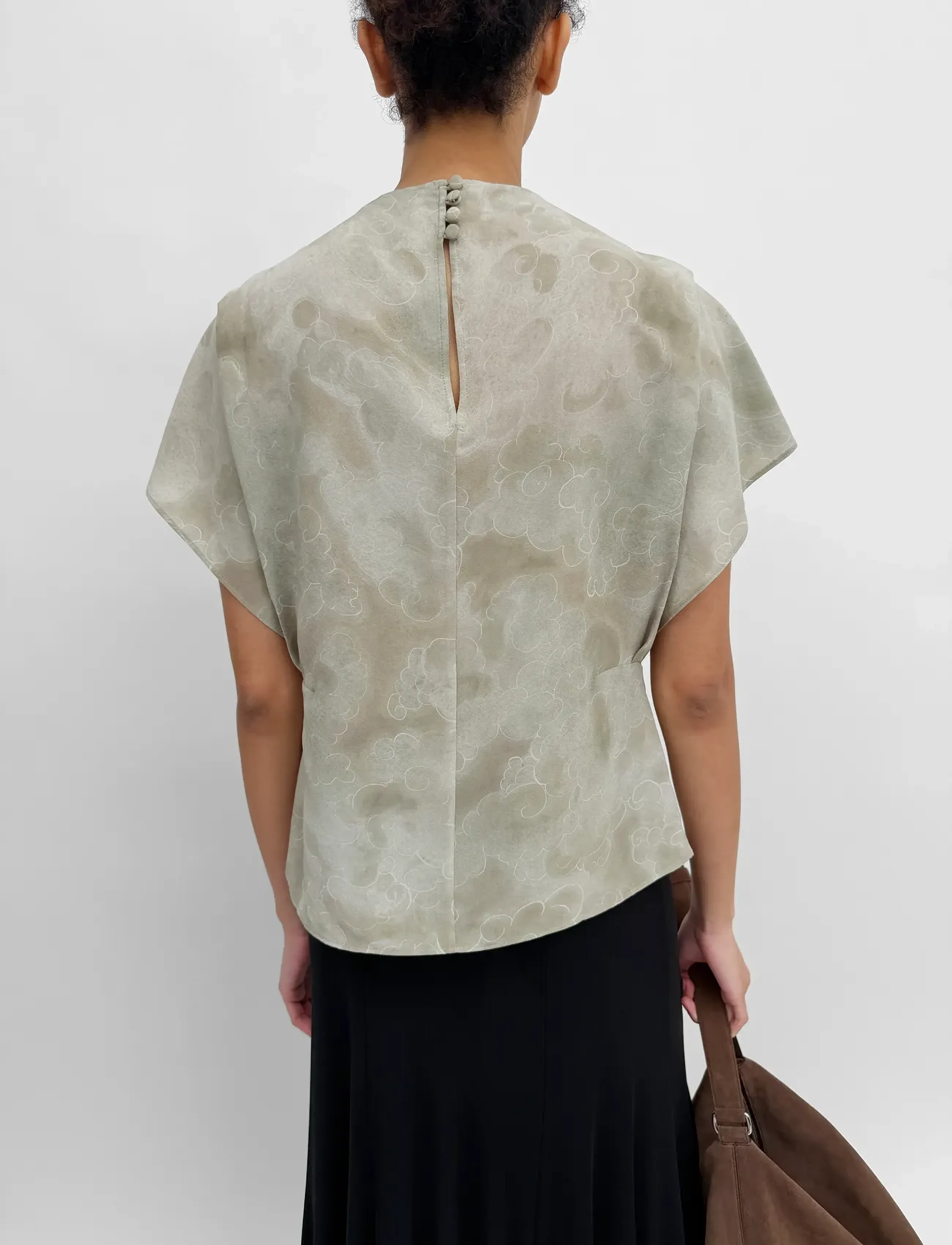 RODEBJER - Rodebjer Amaya Clouds - short-sleeved blouses - sage green - 3