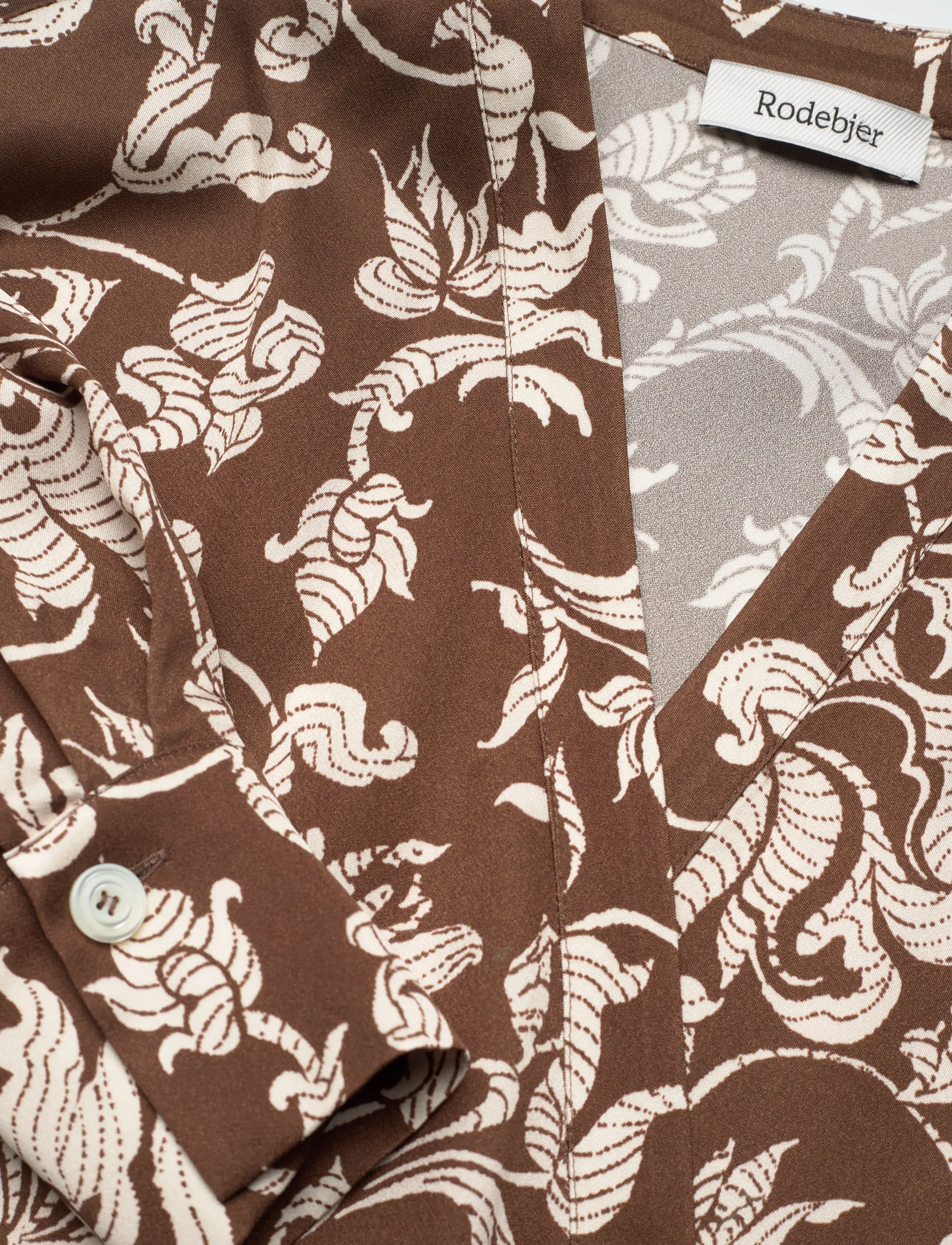 RODEBJER - Rodebjer Palmer French Lily - long sleeved blouses - brown/cream - 4