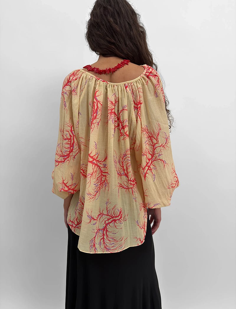 RODEBJER - Rodebjer Phoebe Seaweed - long sleeved blouses - cream/red - 4