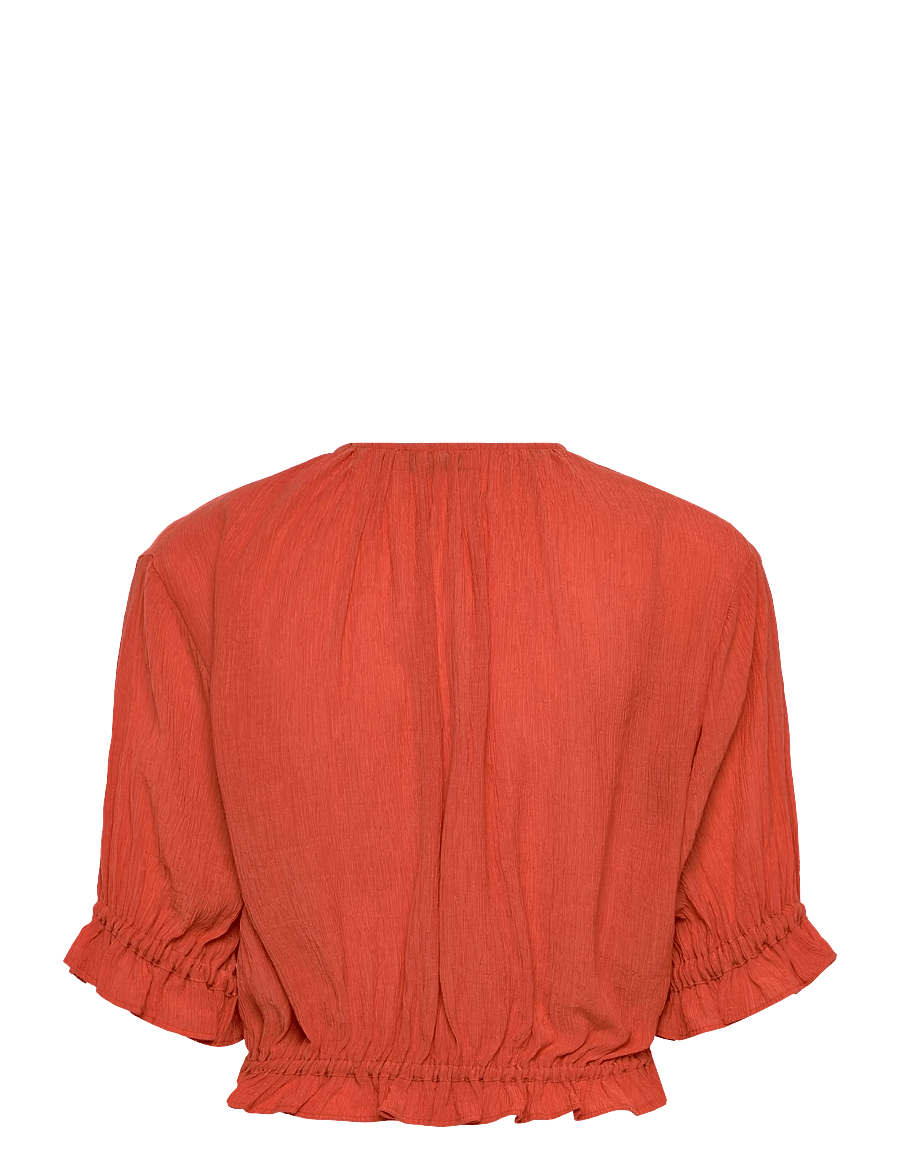 RODEBJER - Rodebjer Perla Plissé - kurzärmelige blusen - bleached red - 2