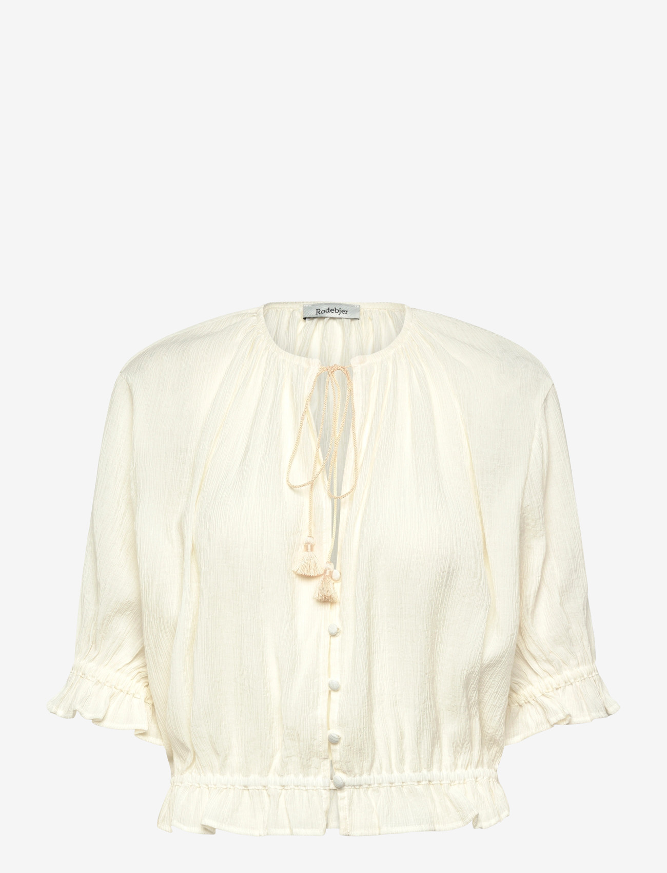 RODEBJER - Rodebjer Perla Plissé - kurzämlige blusen - gardenia cream - 1