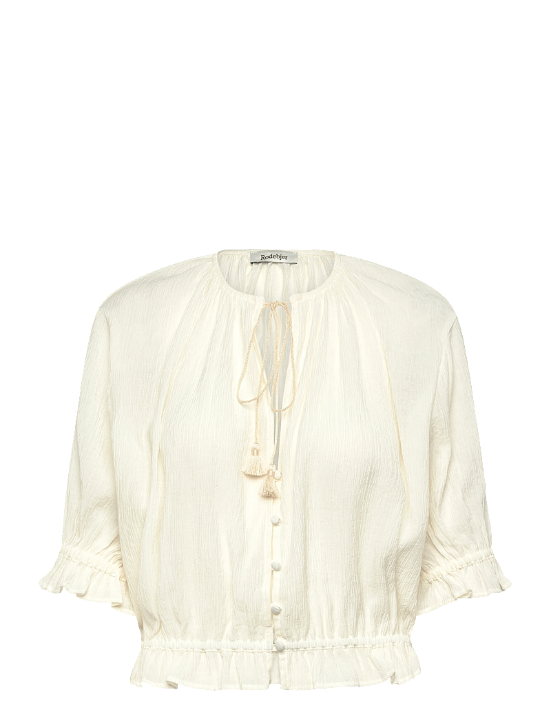 RODEBJER - Rodebjer Perla Plissé - kurzämlige blusen - gardenia cream - 1