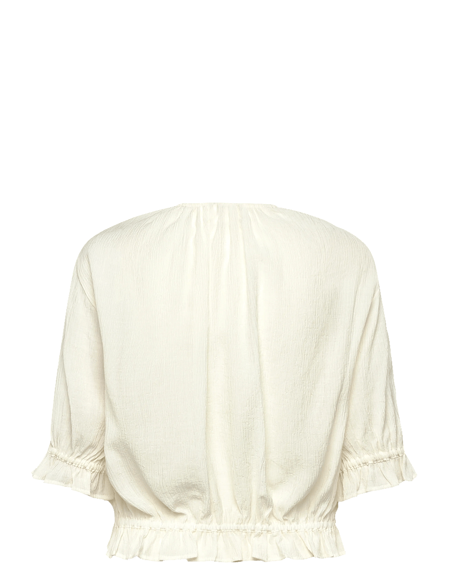 RODEBJER - Rodebjer Perla Plissé - kurzärmelige blusen - gardenia cream - 2
