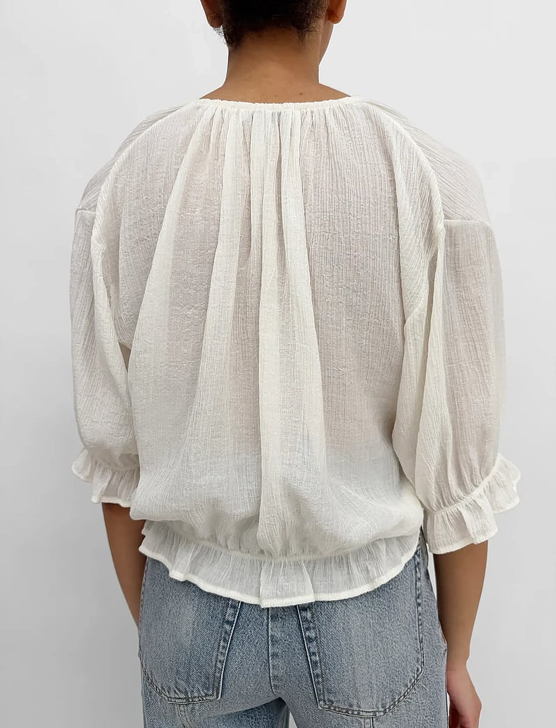 RODEBJER - Rodebjer Perla Plissé - kurzämlige blusen - gardenia cream - 3
