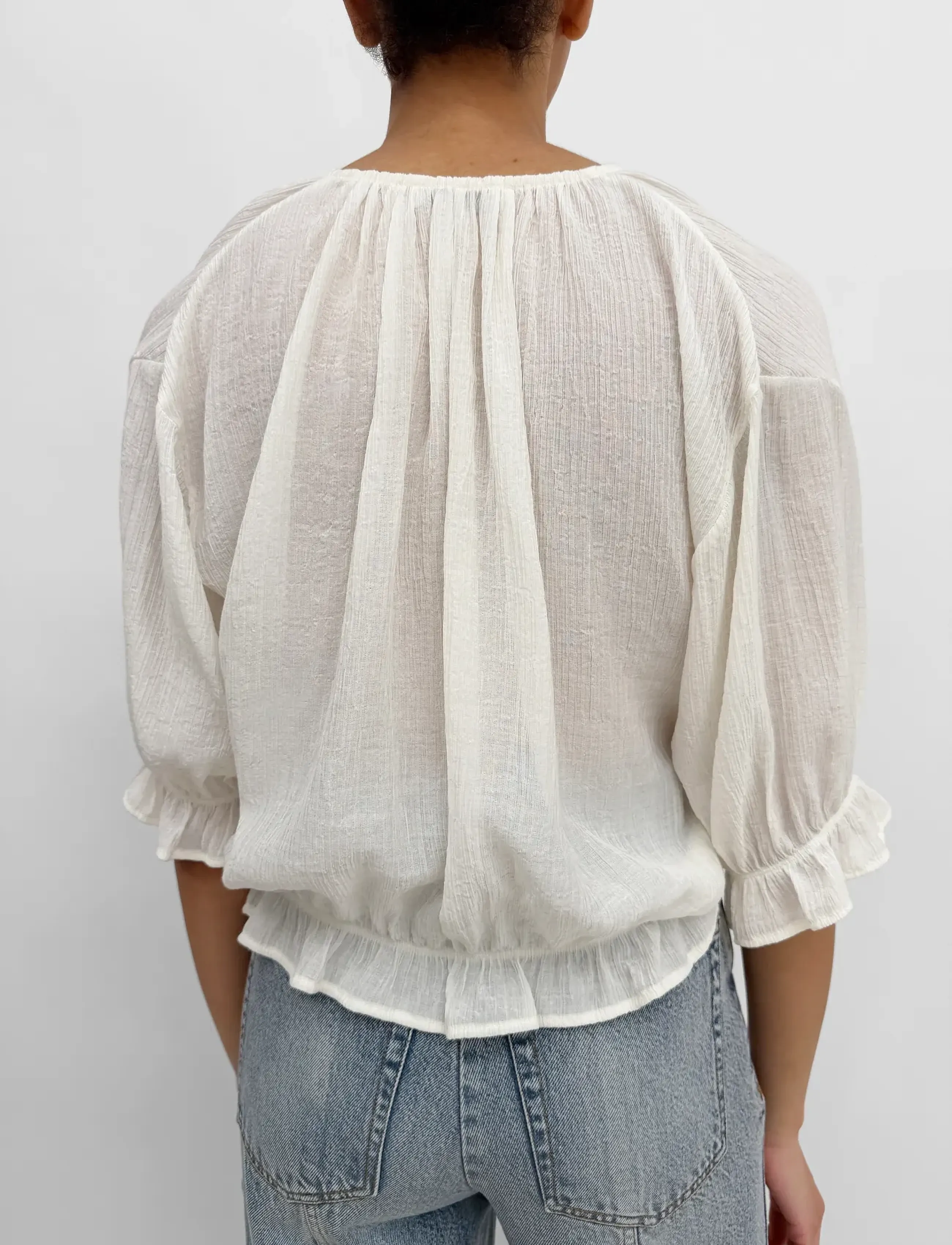 RODEBJER - Rodebjer Perla Plissé - kortærmede bluser - gardenia cream - 3