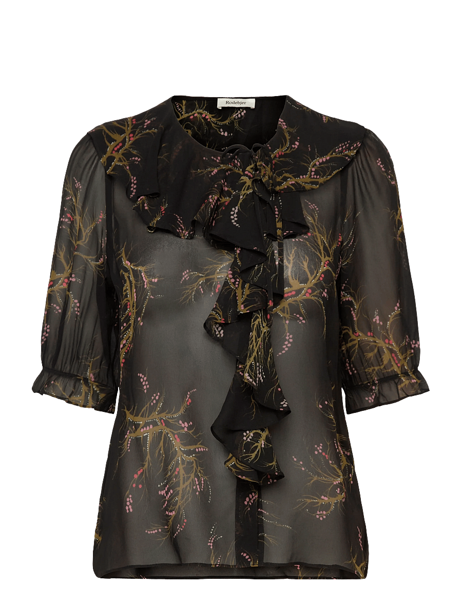 RODEBJER - Rodebjer Xandria Seaweed - kurzärmelige blusen - black/olive - 1