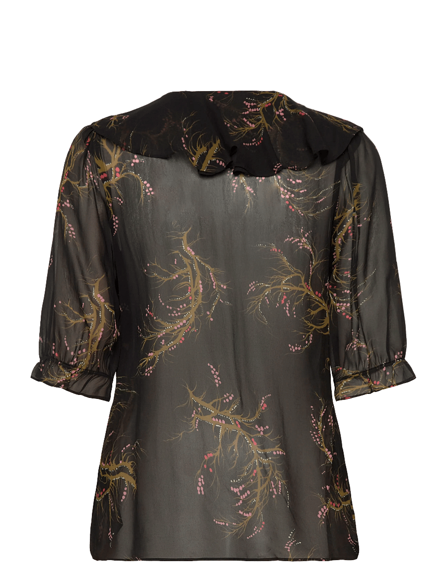 RODEBJER - Rodebjer Xandria Seaweed - kurzärmelige blusen - black/olive - 2