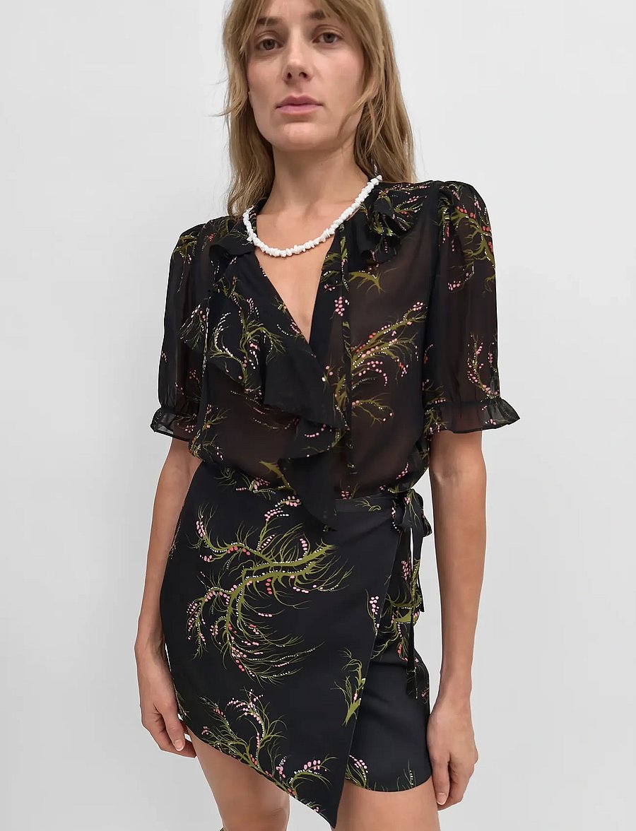RODEBJER - Rodebjer Xandria Seaweed - kurzärmelige blusen - black/olive - 0