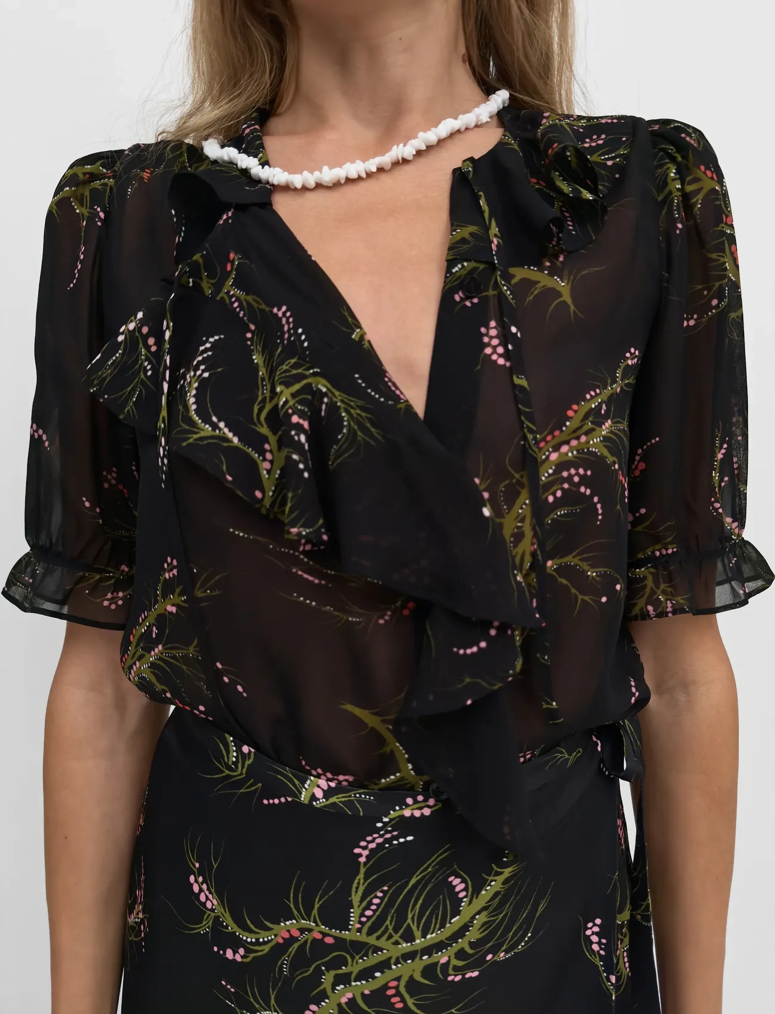 RODEBJER - Rodebjer Xandria Seaweed - blūzes ar īsām piedurknēm - black/olive - 3
